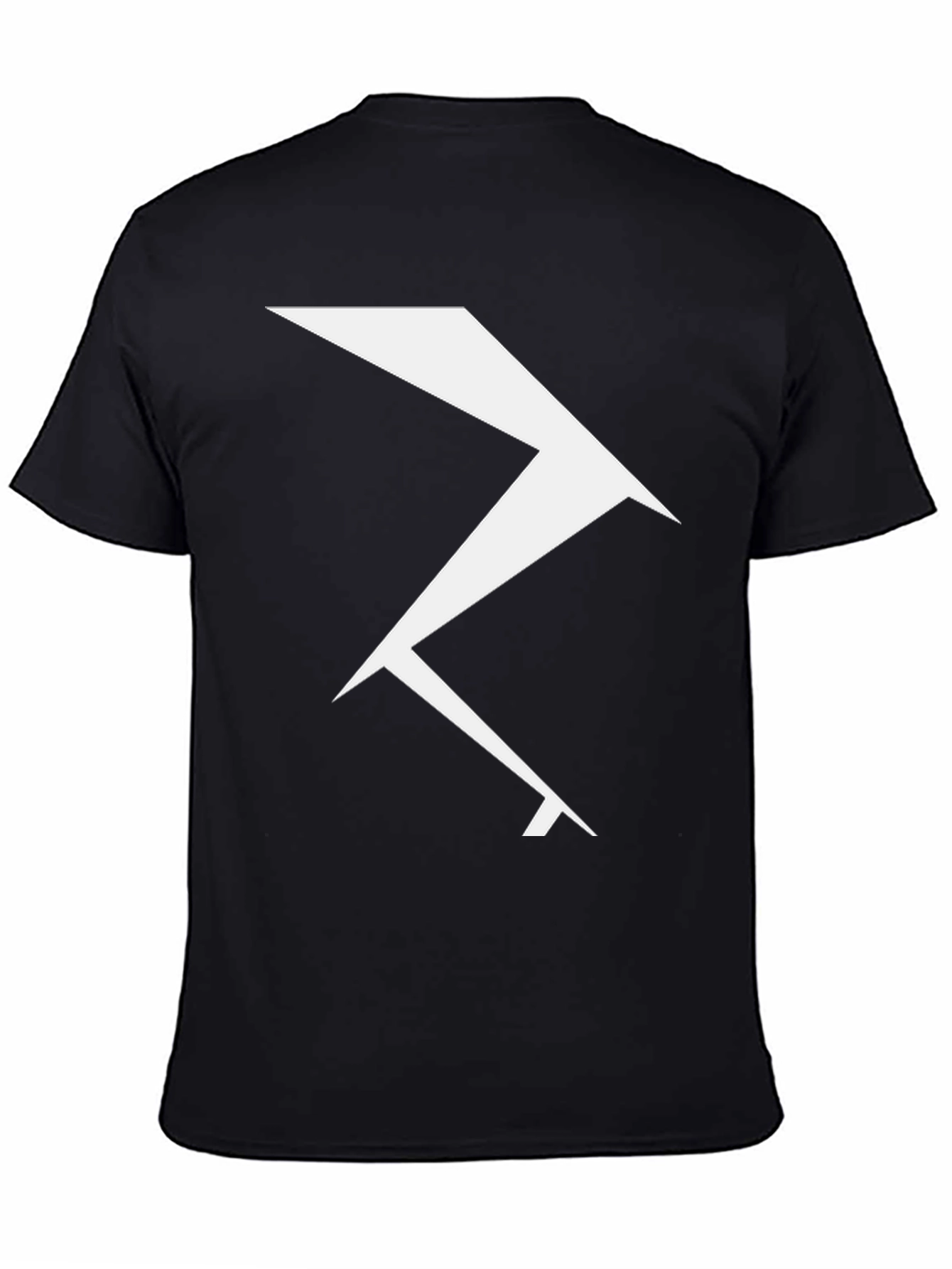 Black Geometric Lightning Bolt Graphic Tee - Black view 4