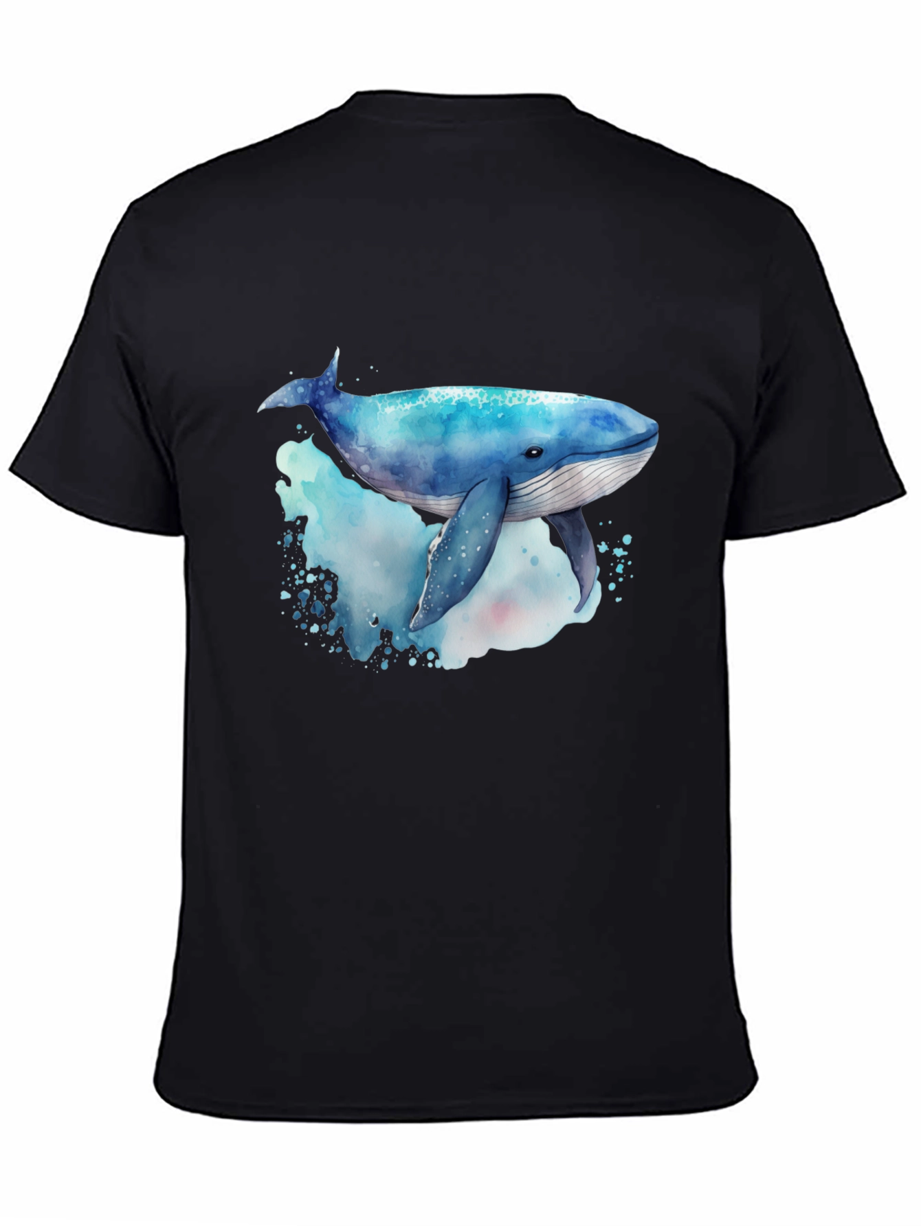 Black Whale Graphic Tee - Men's Black Crew Neck view 4