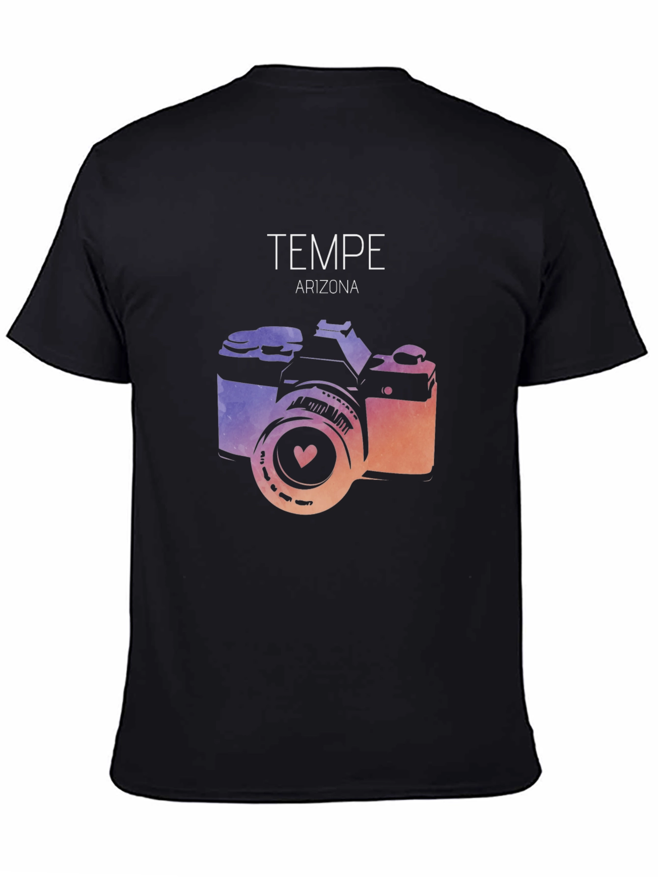 Black Tempe Arizona Camera Graphic T-Shirt view 4