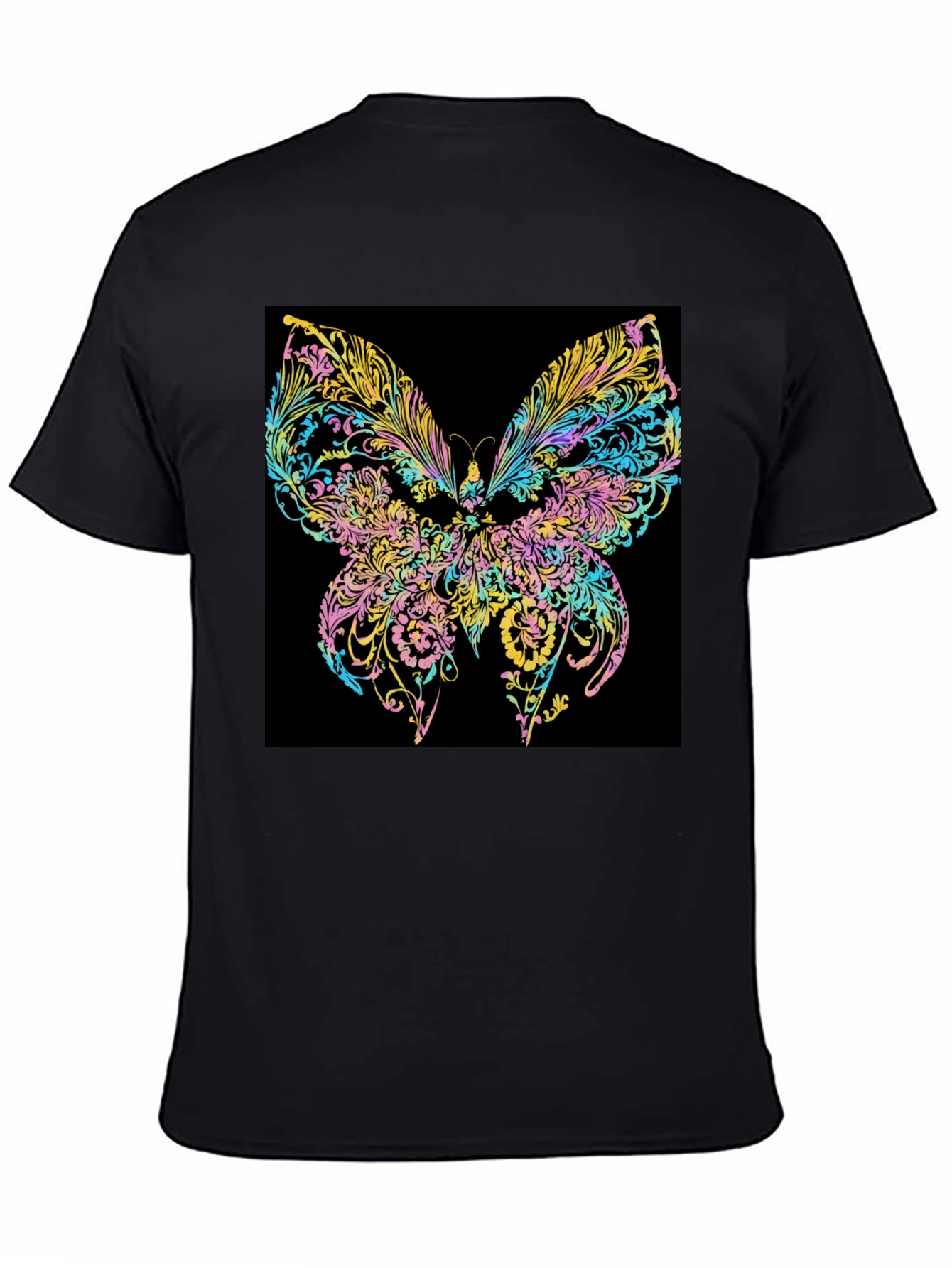 Black Butterfly Art Black T-Shirt view 4