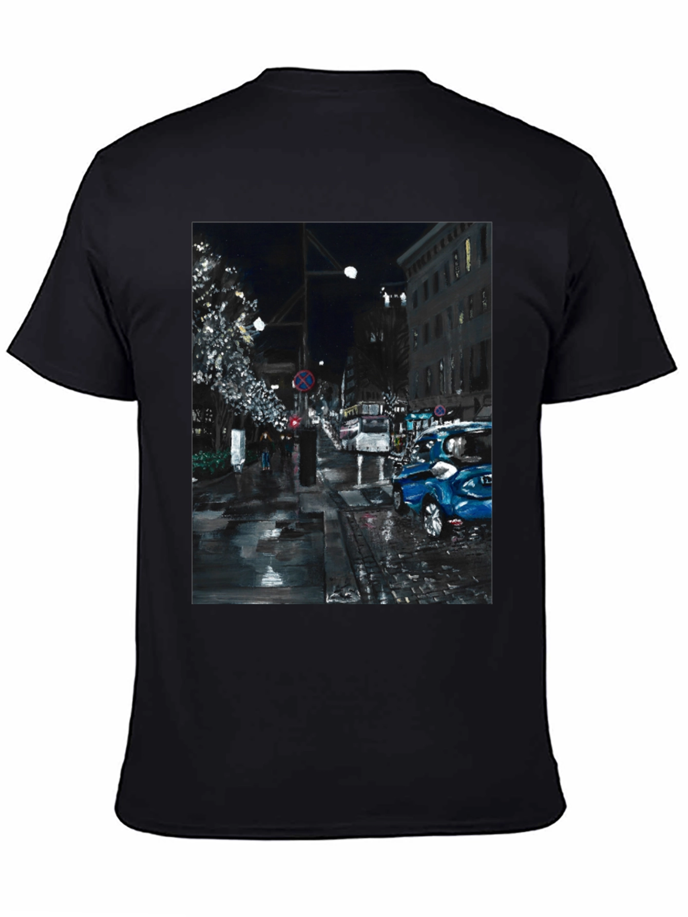 Black City Nightscape T-Shirt view 4