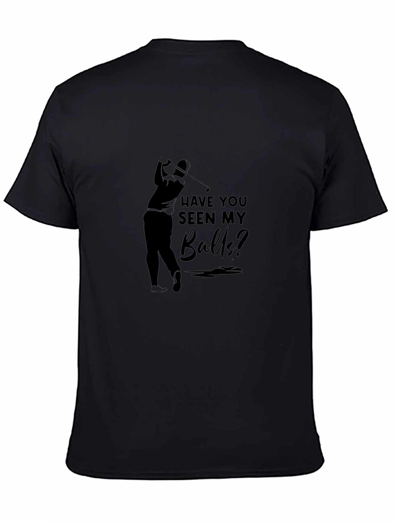 Black Golf Balls Humor Graphic Tee view 4