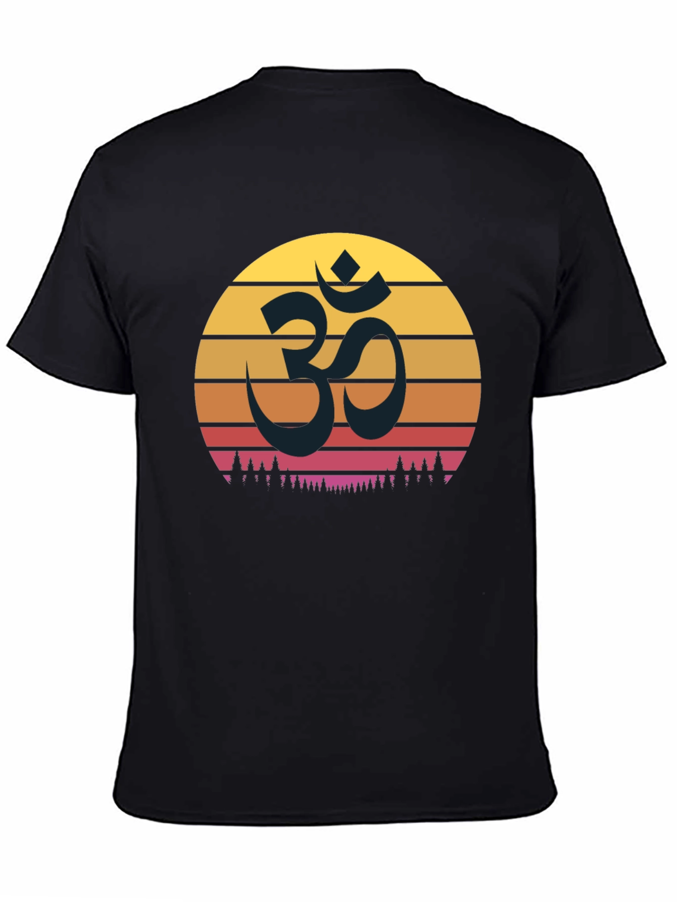 Black Om Sunset Graphic T-Shirt - Spiritual Comfort view 4