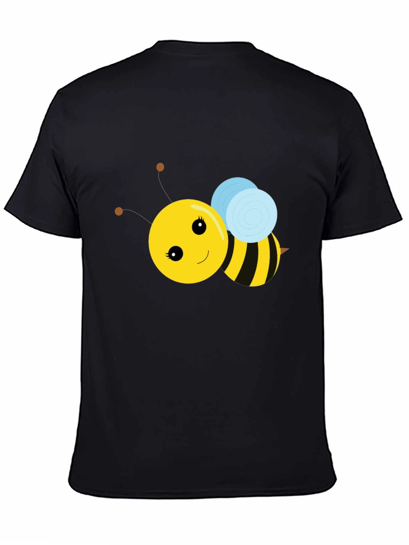 Black Cute Bee Graphic T-Shirt - Black view 4