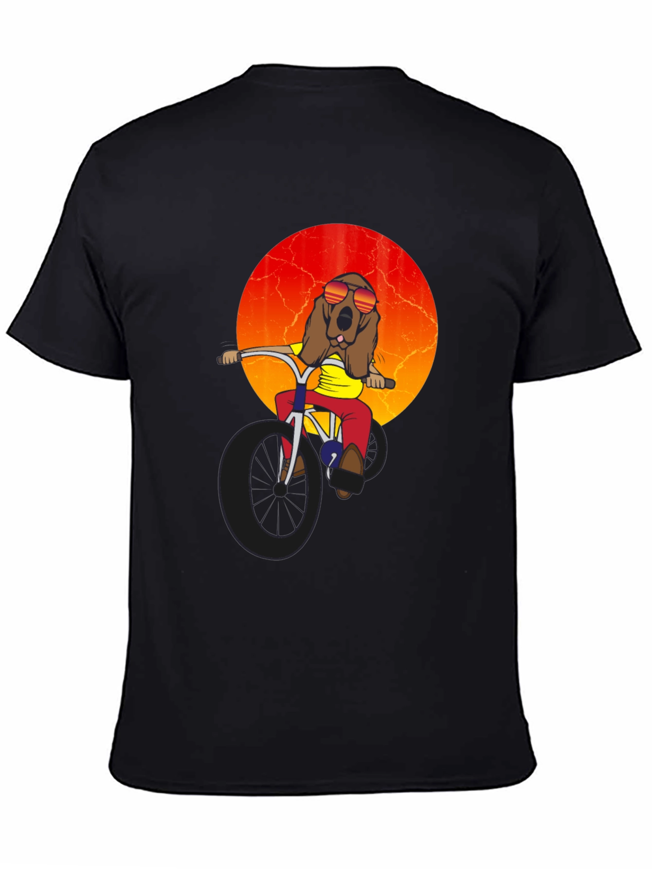 Black Dog on Bike Graphic Tee view 4