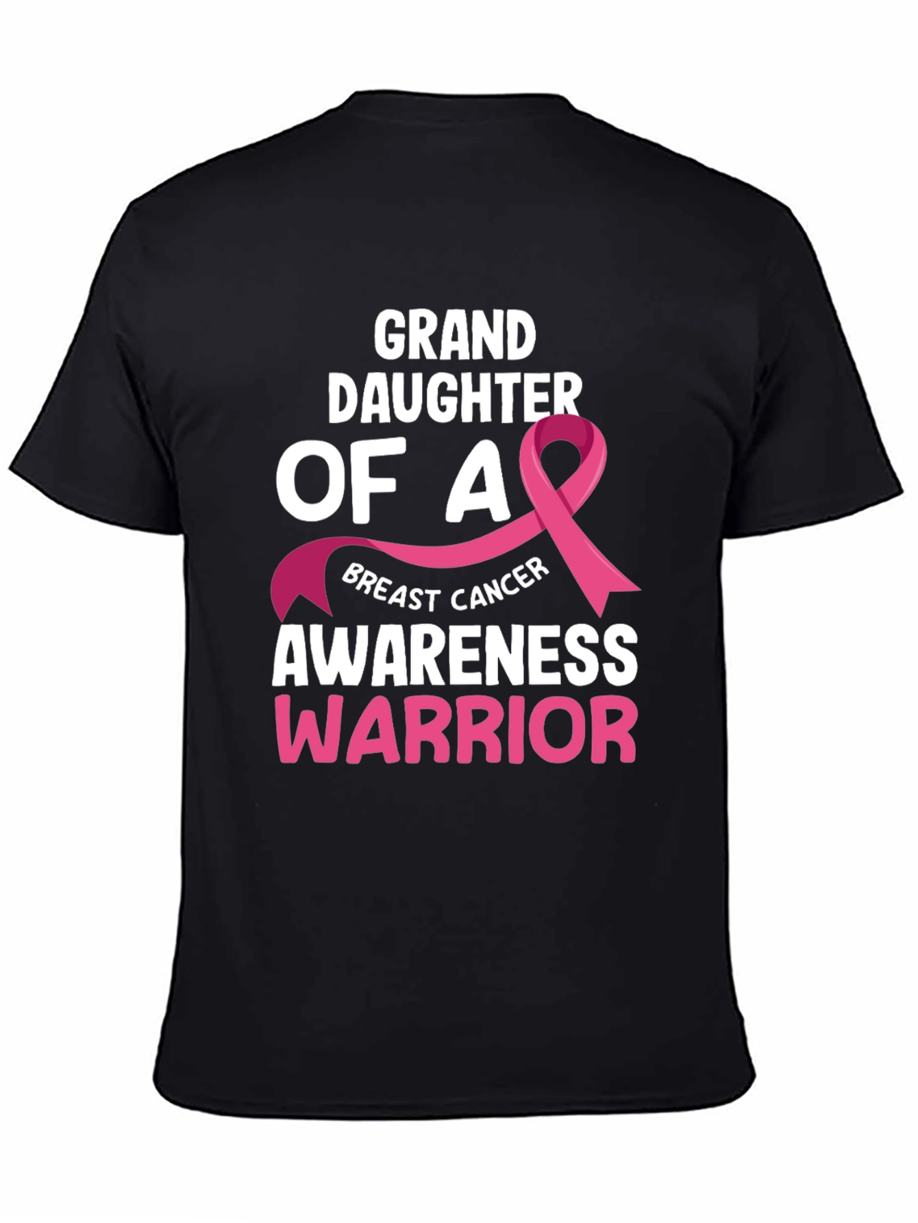 Black Granddaughter Breast Cancer Awareness Warrior T-Shirt view 4