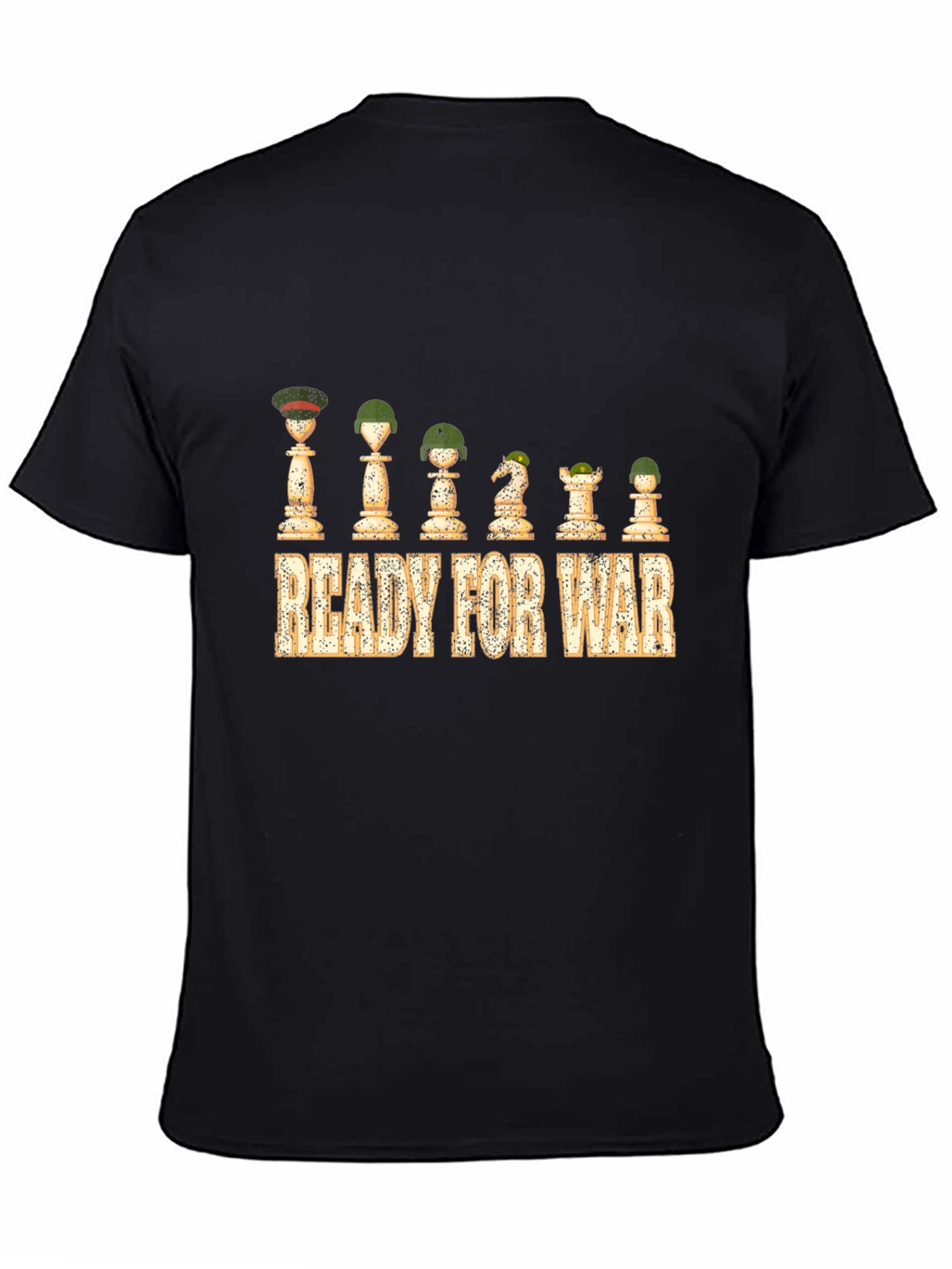 Black Ready for War Chess Piece T-Shirt view 4