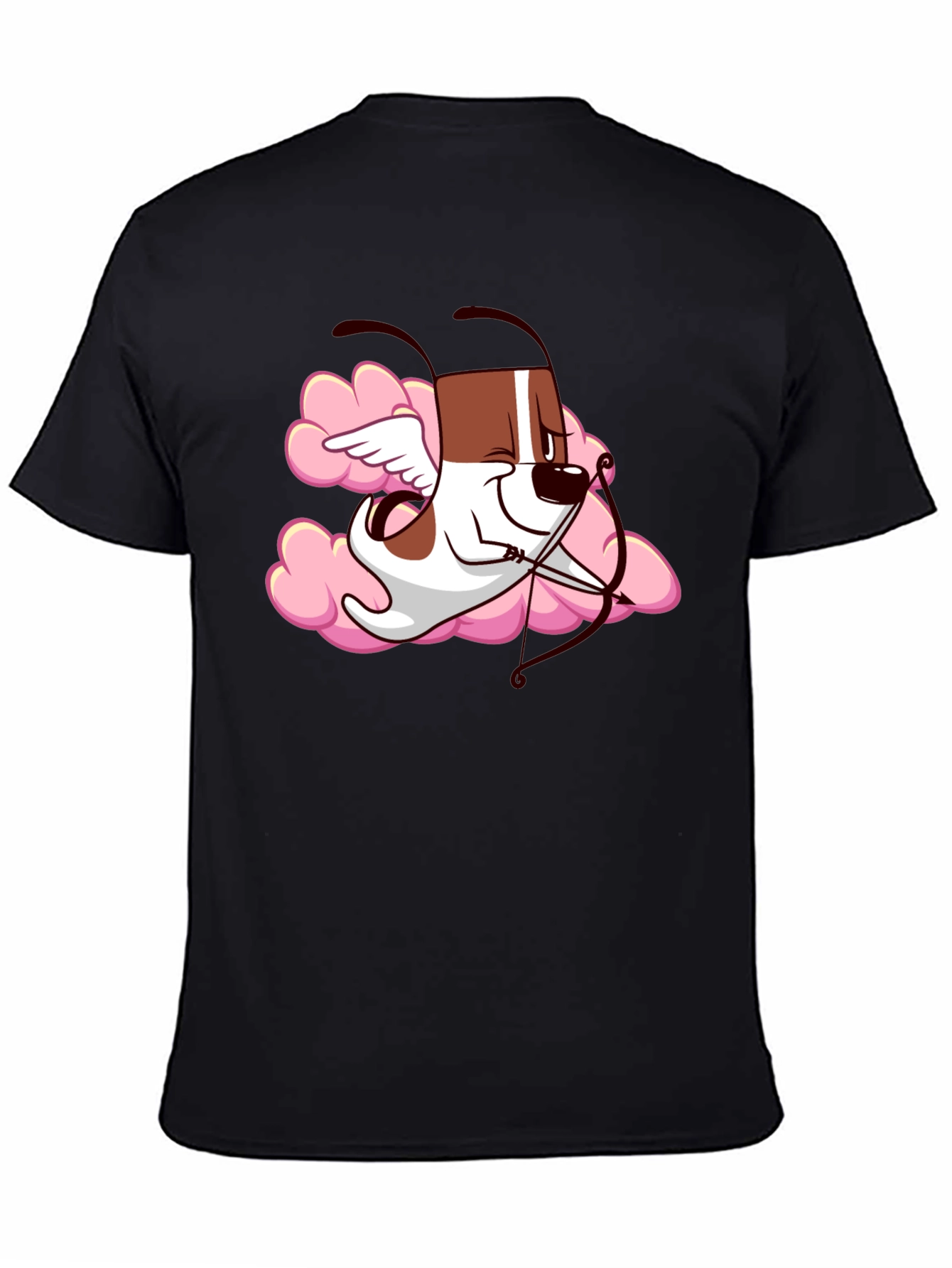 Black Cupid Dog Graphic T-Shirt - Black view 4