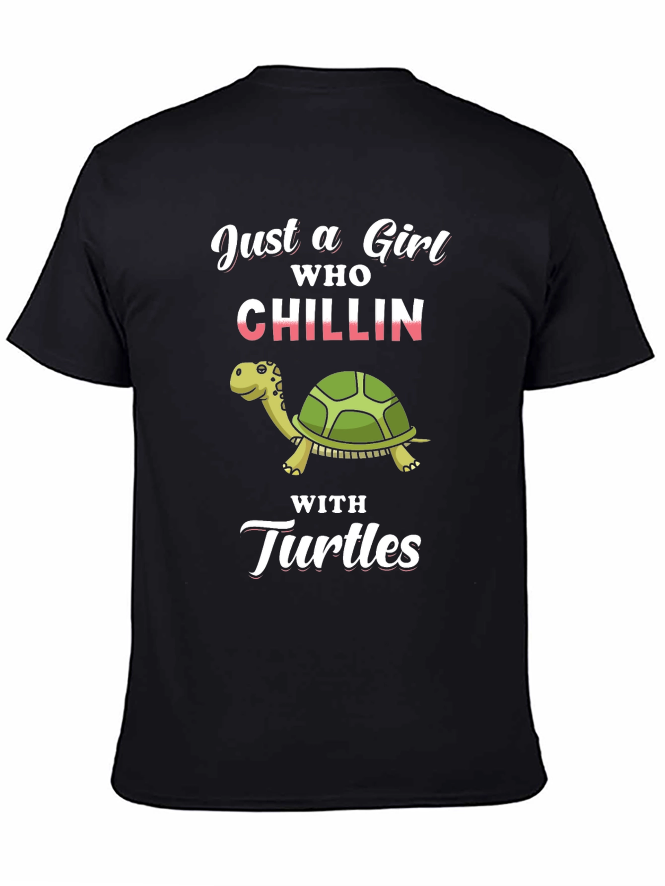 Black Girl Who Chillin' with Turtles Graphic Tee view 4