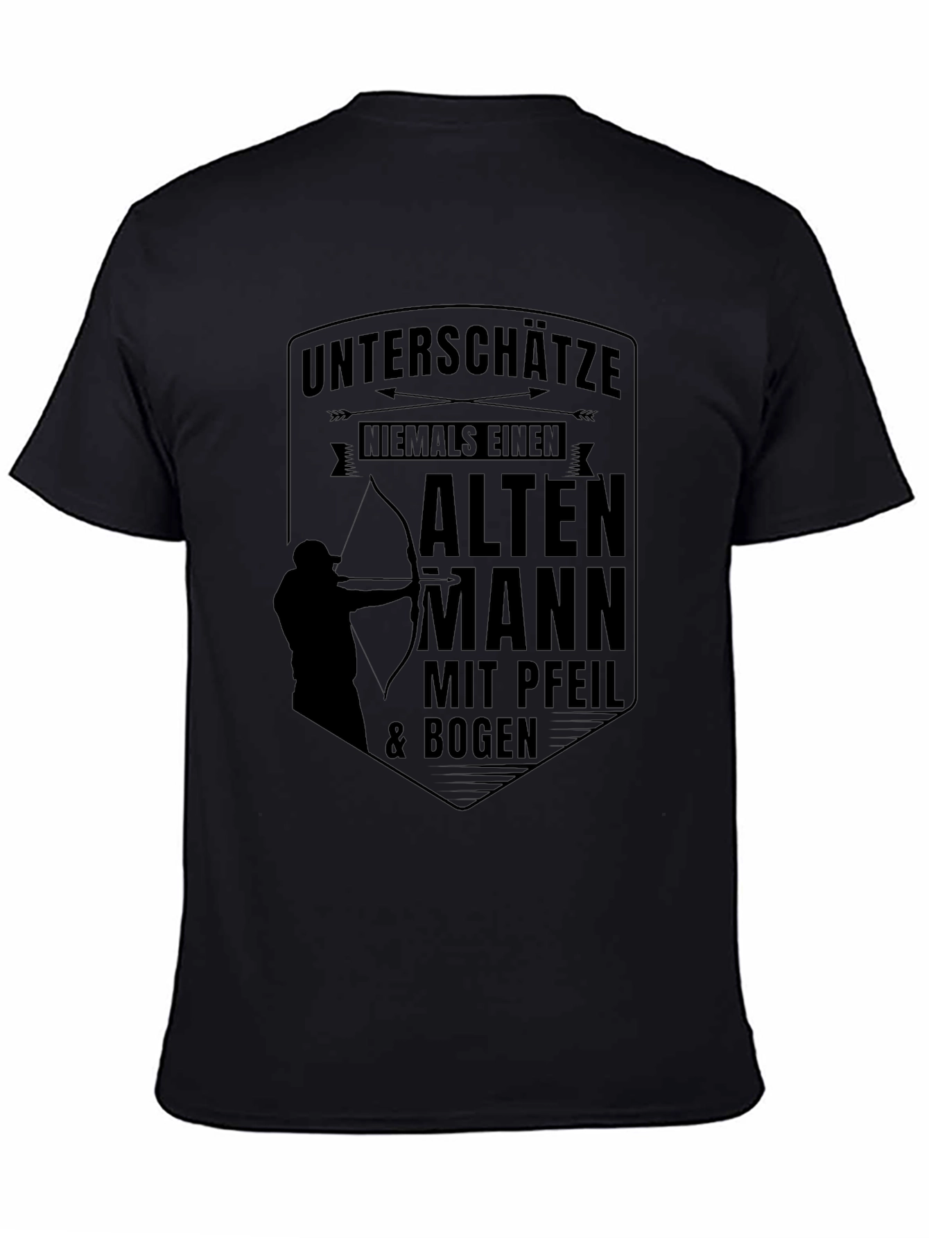 Black Archery Old Man T-Shirt - Funny German Saying Tee view 4