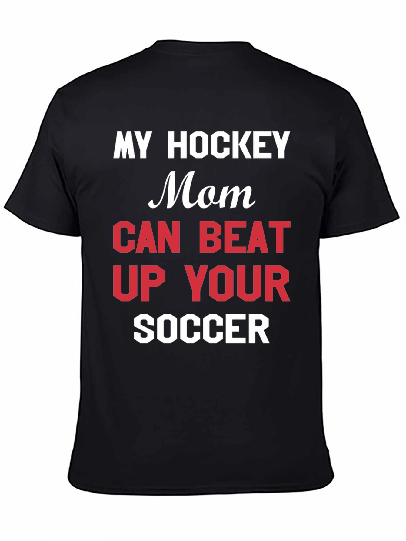 Black My Hockey Mom T-Shirt - Funny Sports Tee view 4