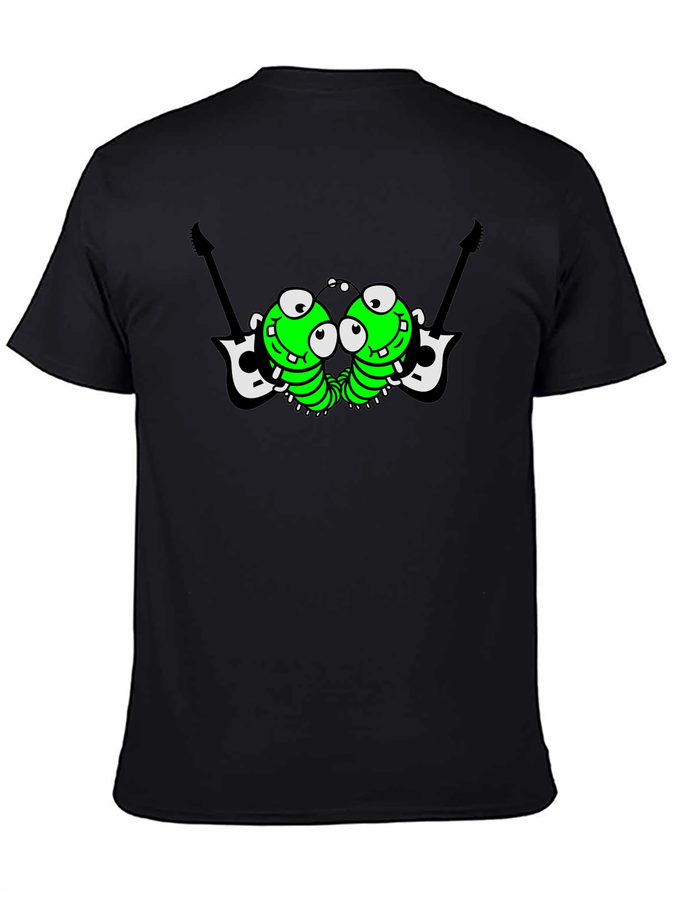 Black Cartoon Caterpillar Band T-Shirt view 4