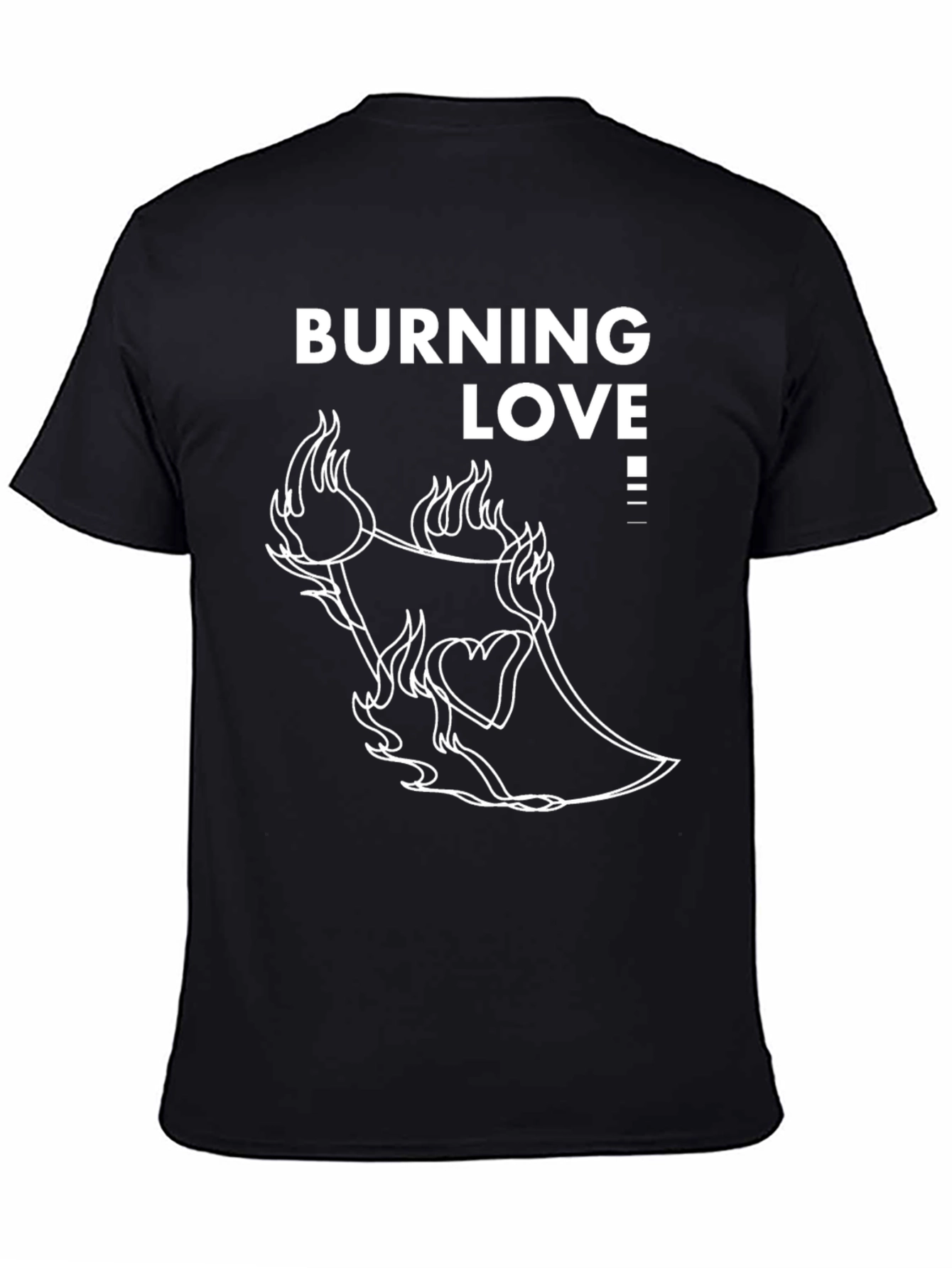Black Burning Love Graphic Tee - Black T-Shirt view 4