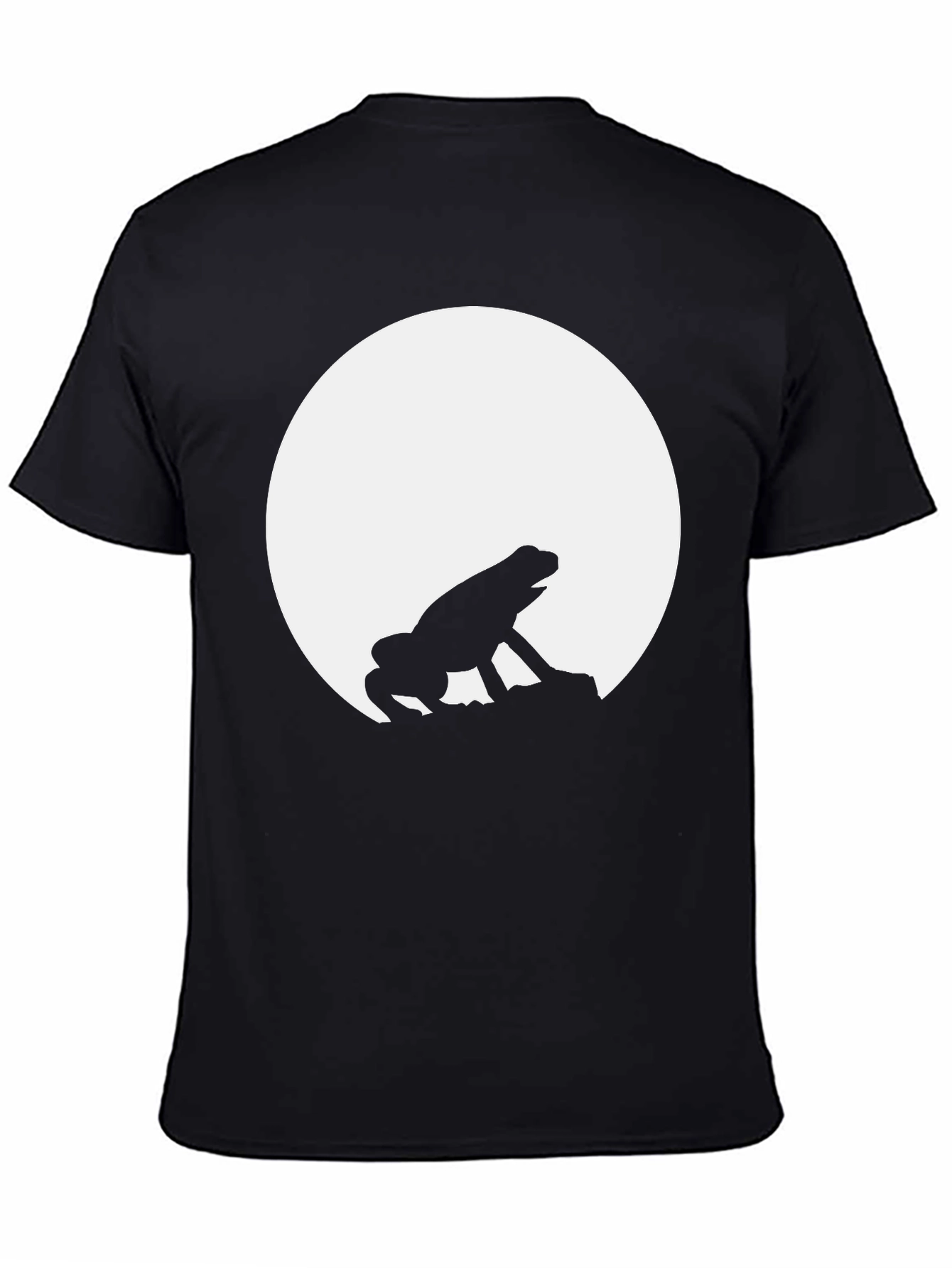 Black Frog Moon Silhouette Black T-Shirt view 4