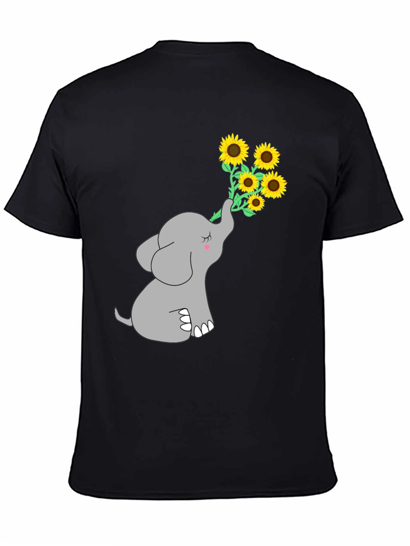 Black Elephant Sunflower Graphic Tee view 4