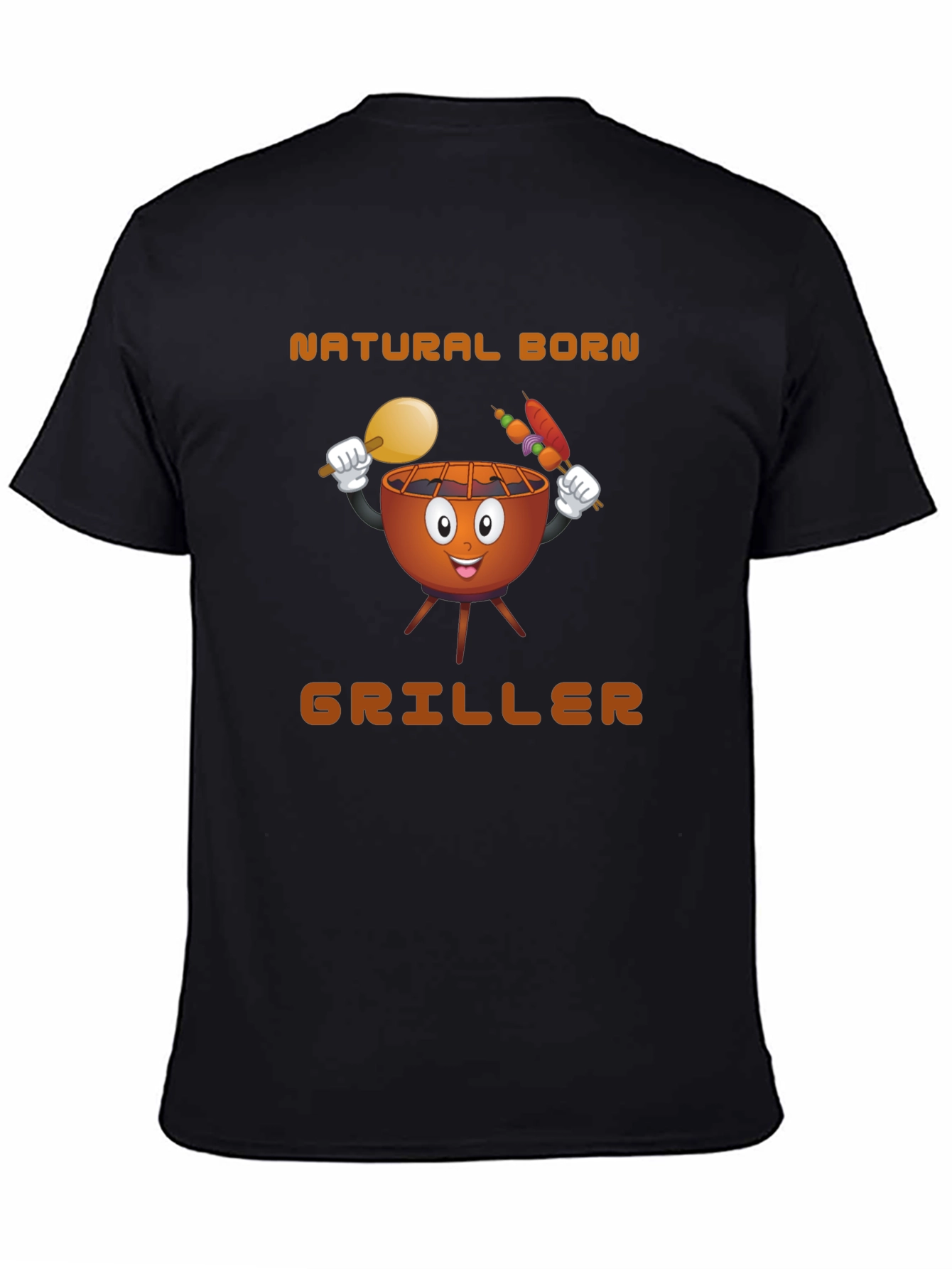 Black Natural Born Griller T-Shirt view 4