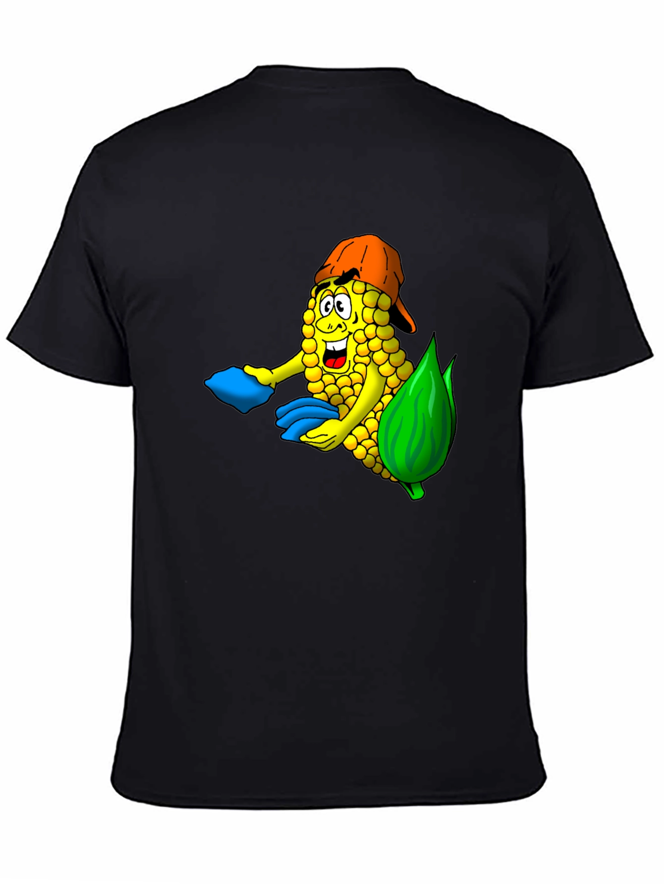 Black Corn Cob Cartoon T-Shirt view 4