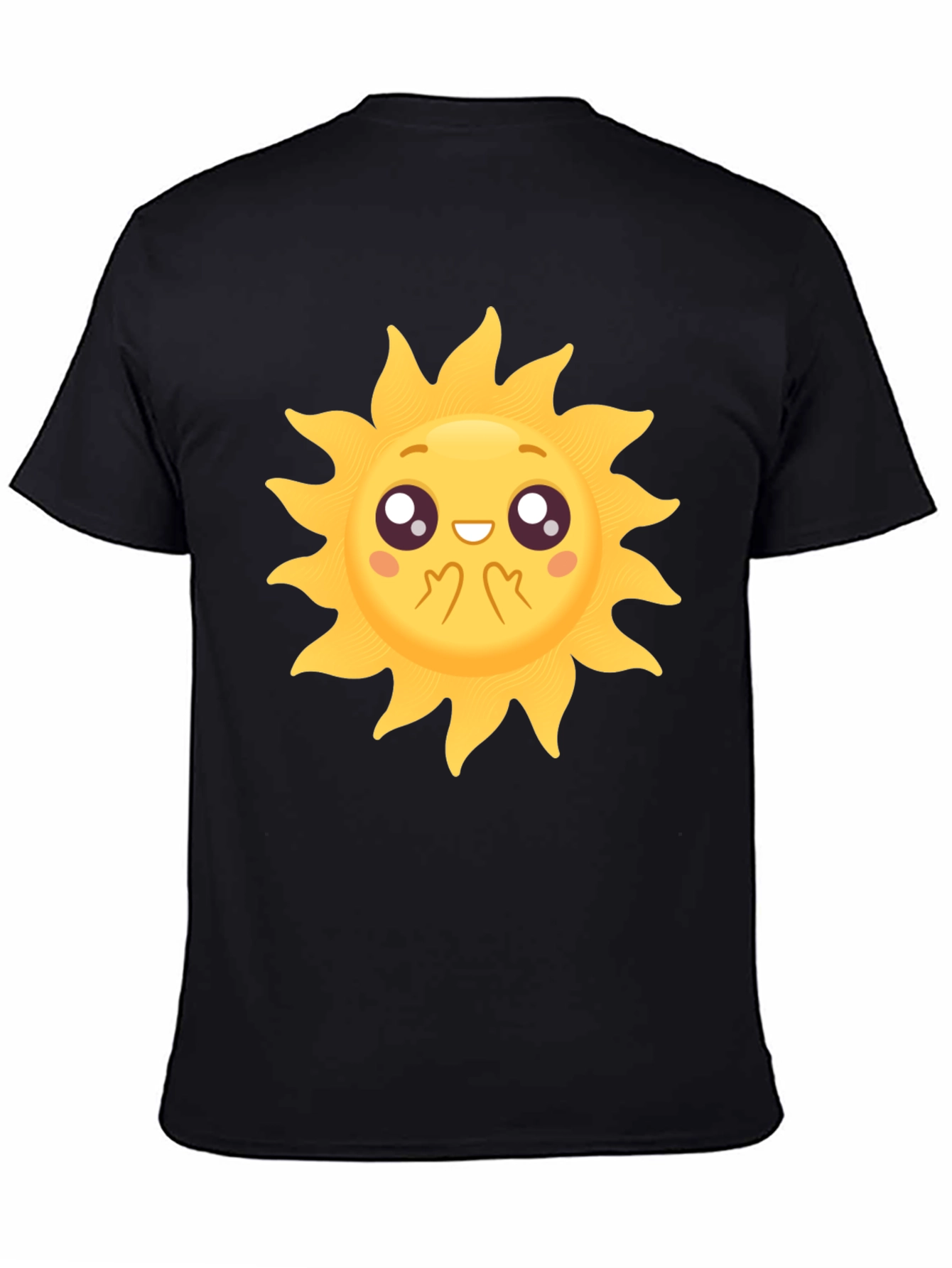 Black Cute Sun Graphic Black T-Shirt view 4