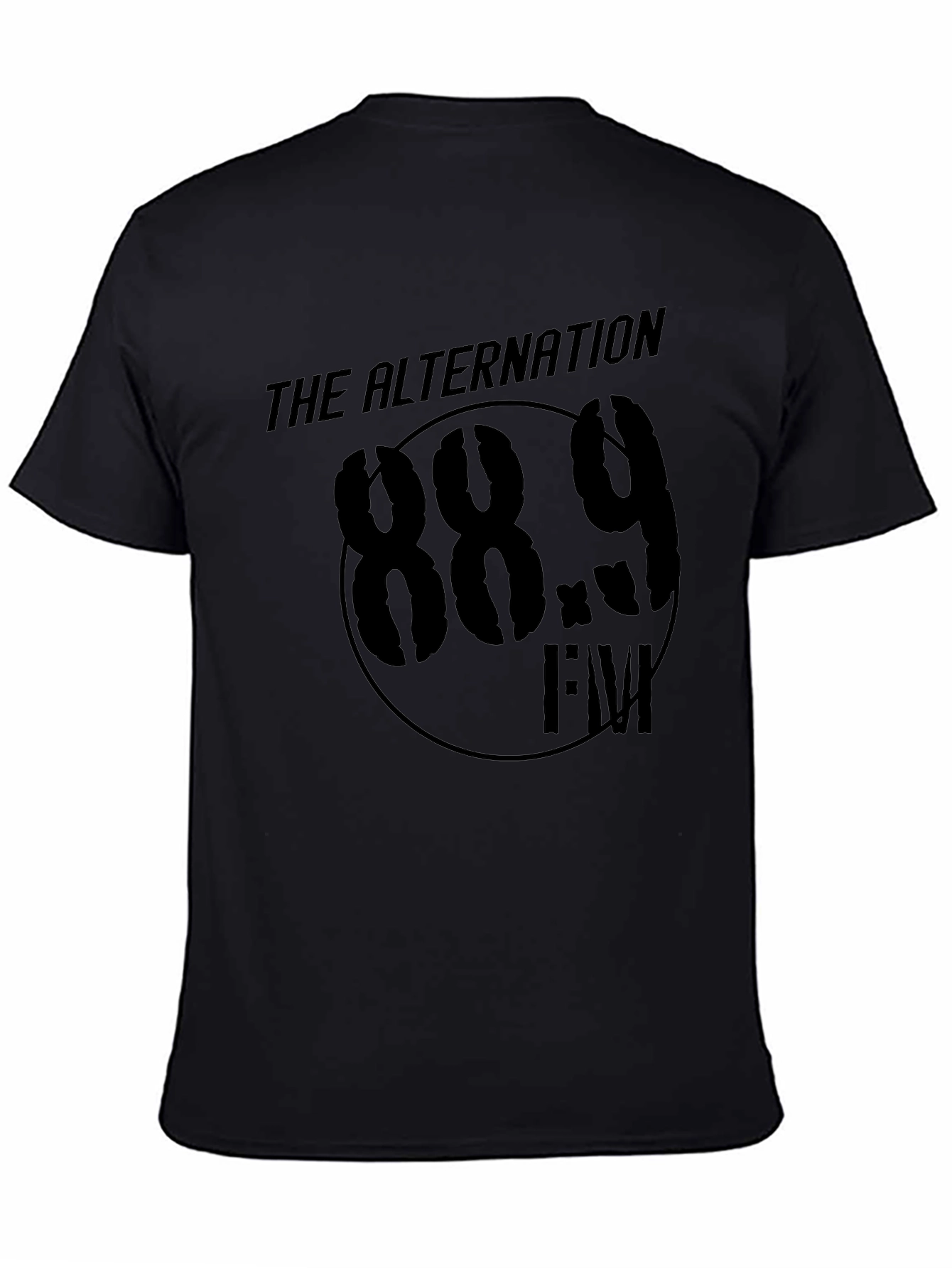 Black The Alternation 88.9 FM Black T-Shirt view 4