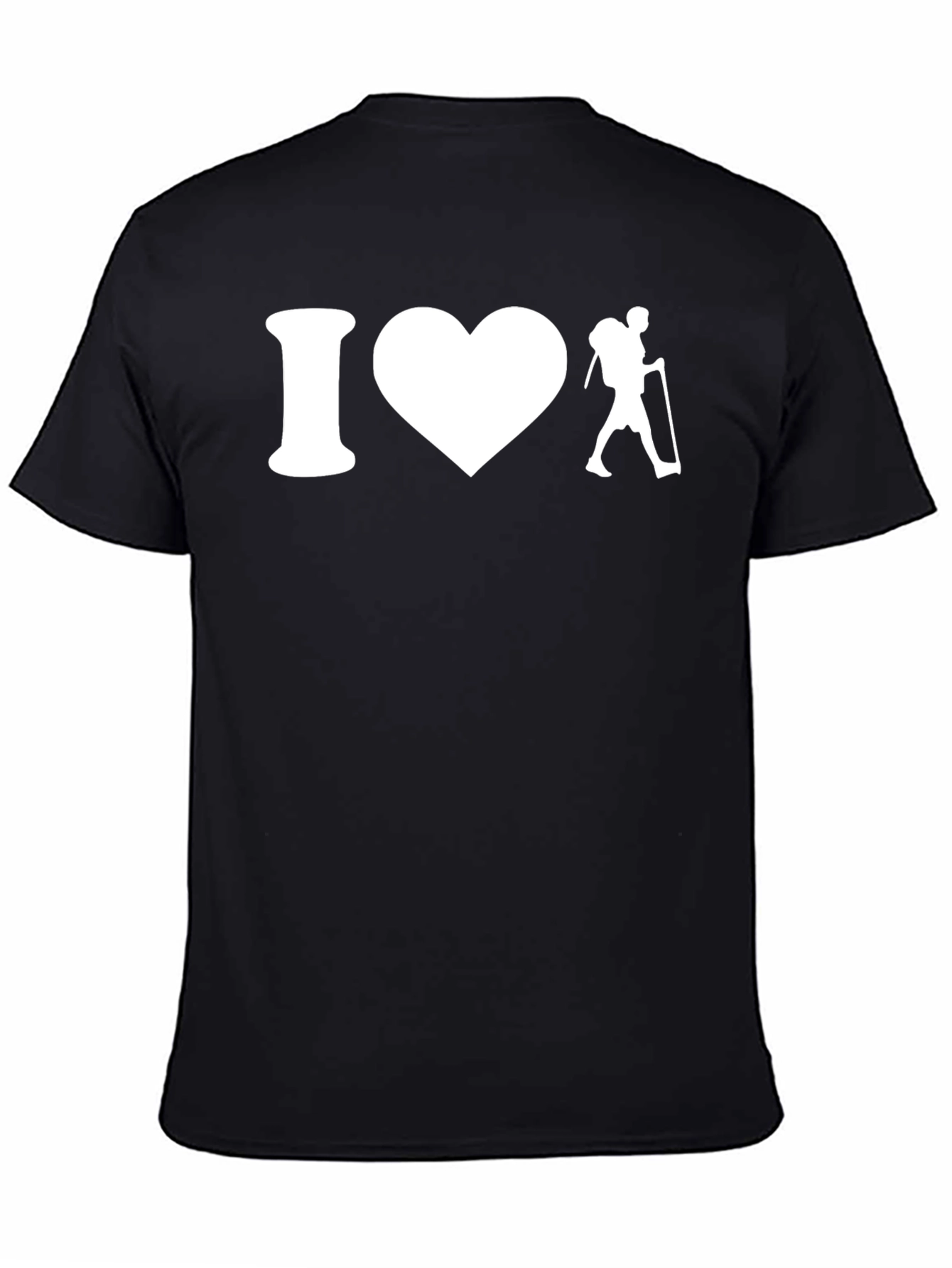 Black I Heart Hiking T-Shirt - Black Cotton Tee view 4