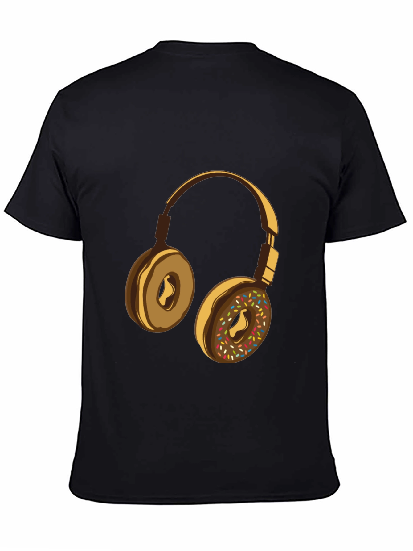 Black Donut Headphone Graphic Tee view 4