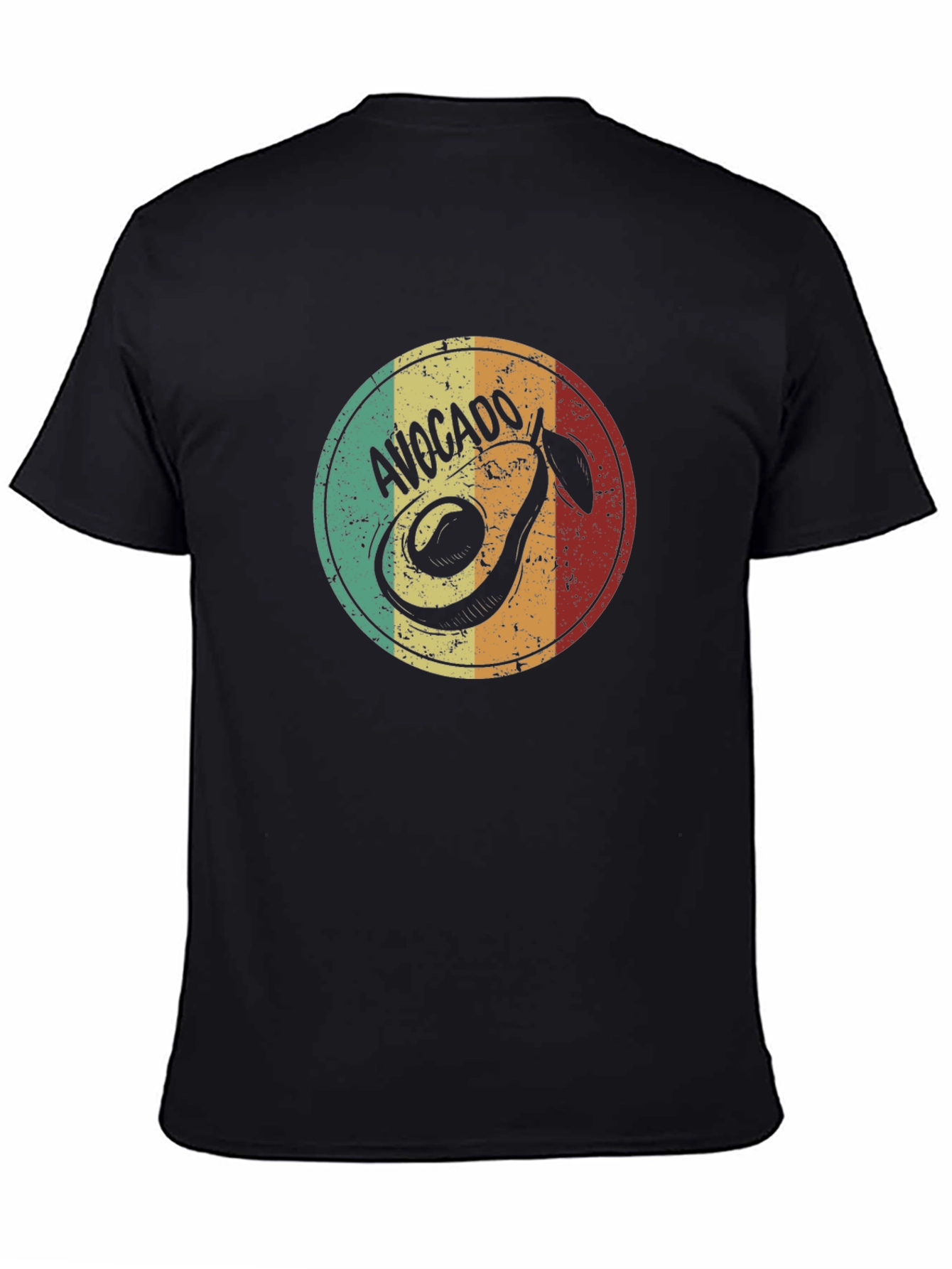 Black Retro Avocado T-Shirt - Vintage Style Graphic Tee view 4