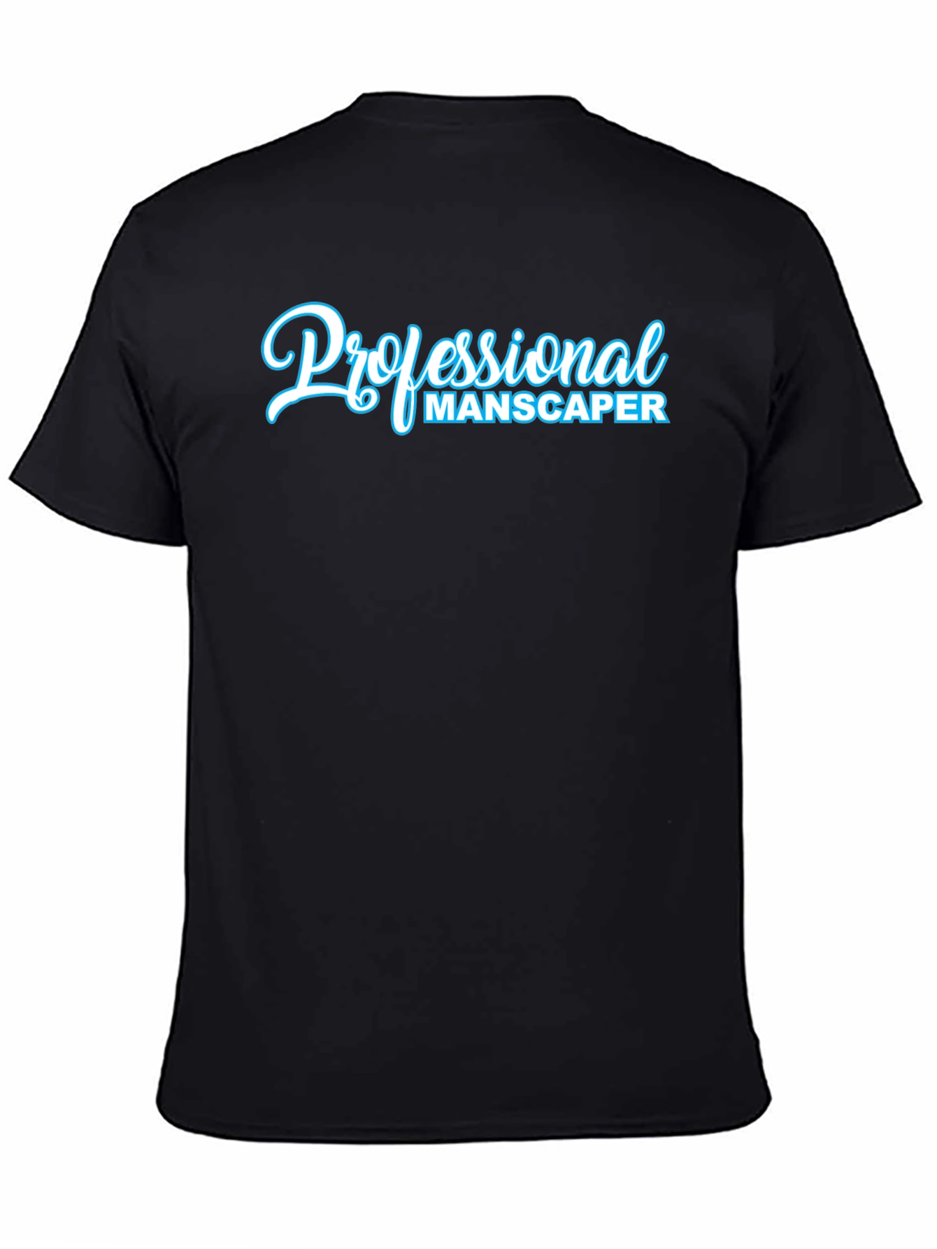 Black Professional Manscaper T-Shirt - Black Crew Neck view 4