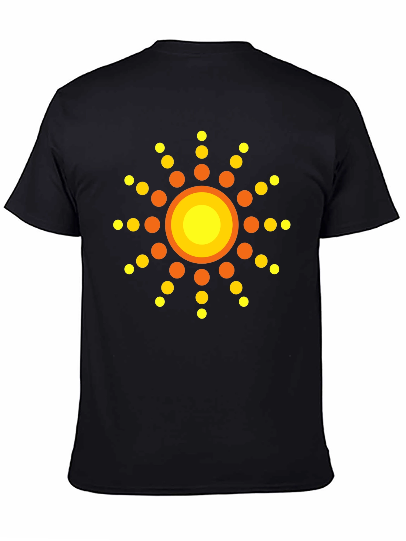 Black Retro Sunburst Graphic T-Shirt - Stylish Black Tee view 4