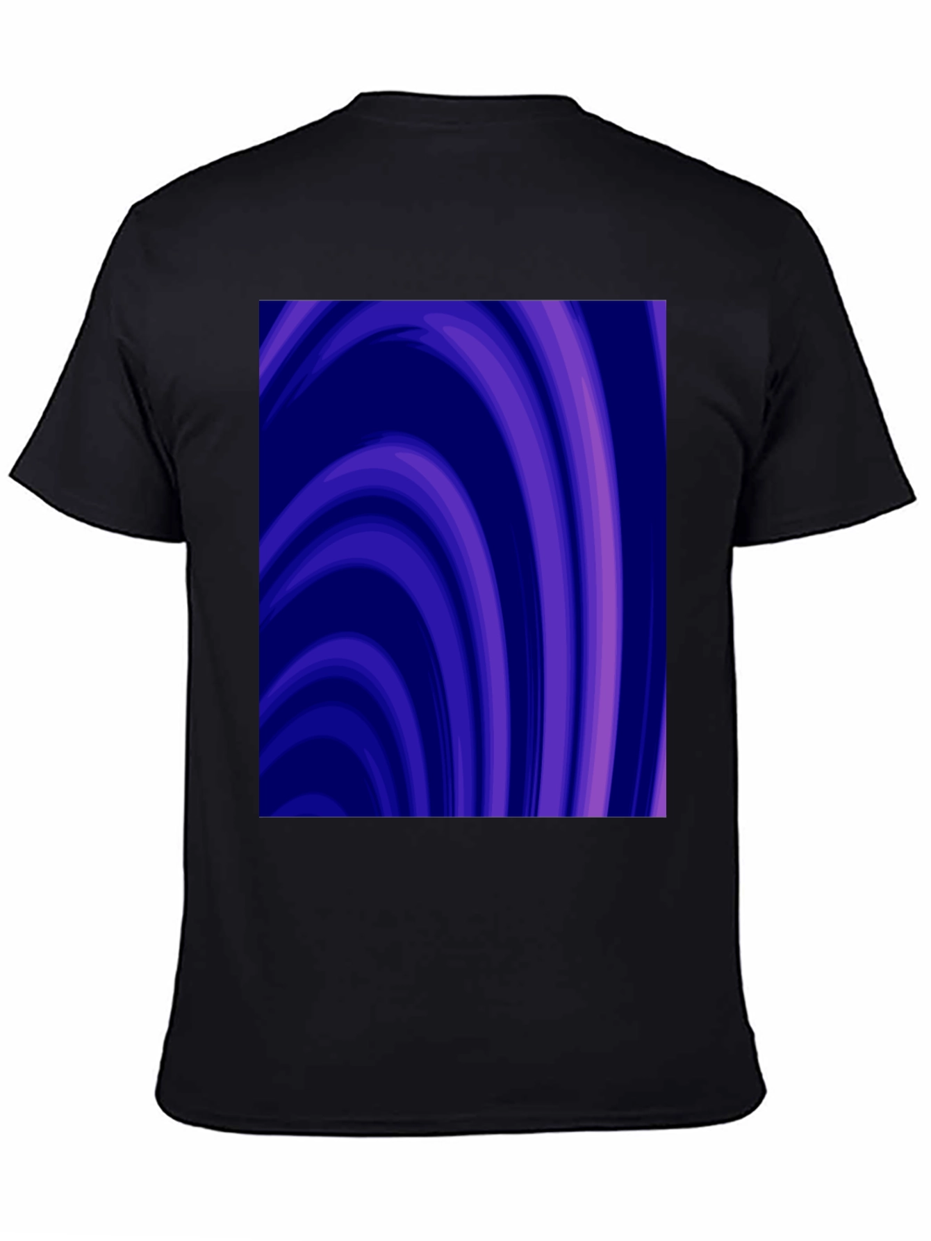 Black Abstract Purple Swirl Graphic Tee view 4