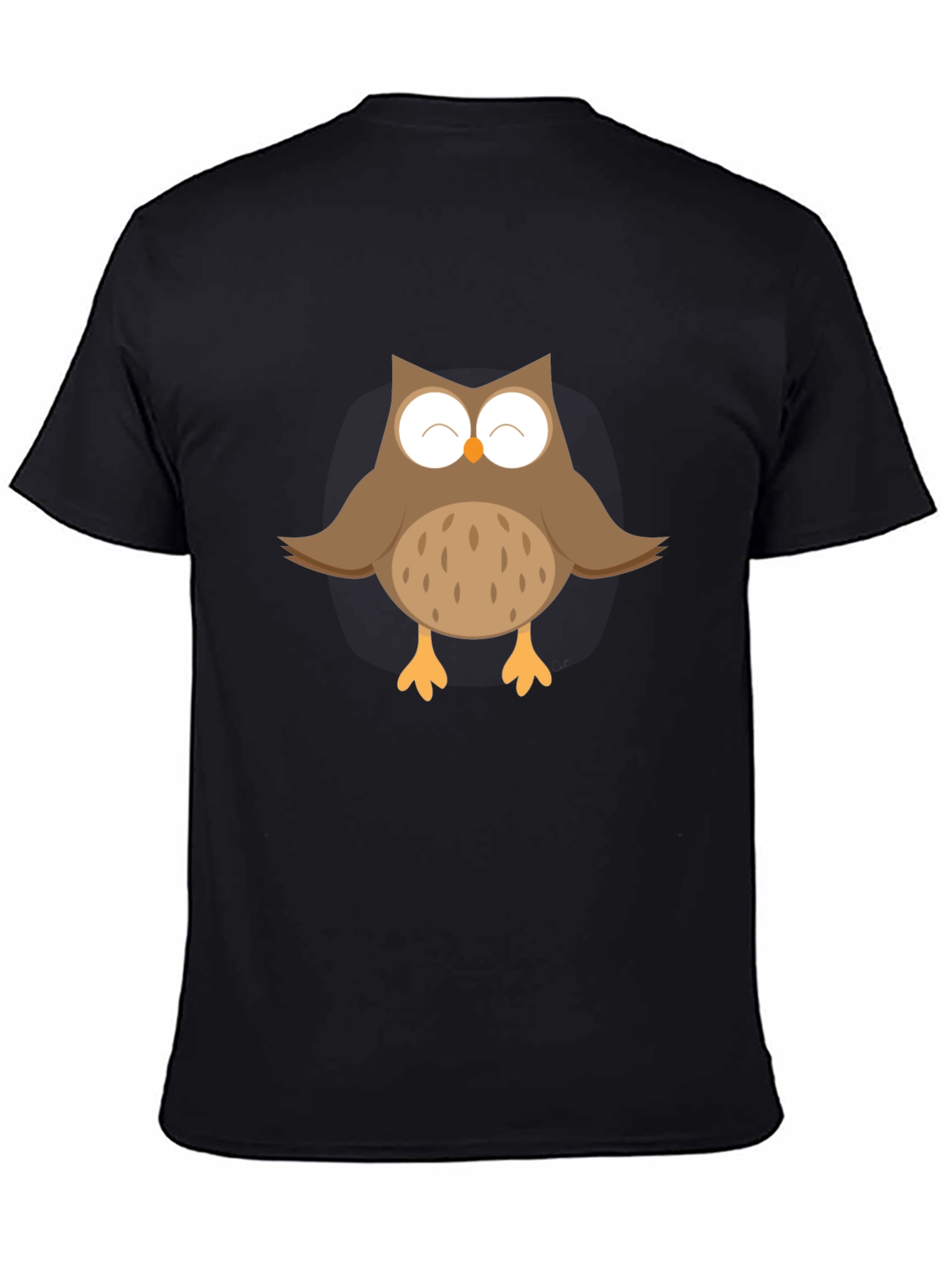 Black Cute Owl Graphic Black T-Shirt view 4