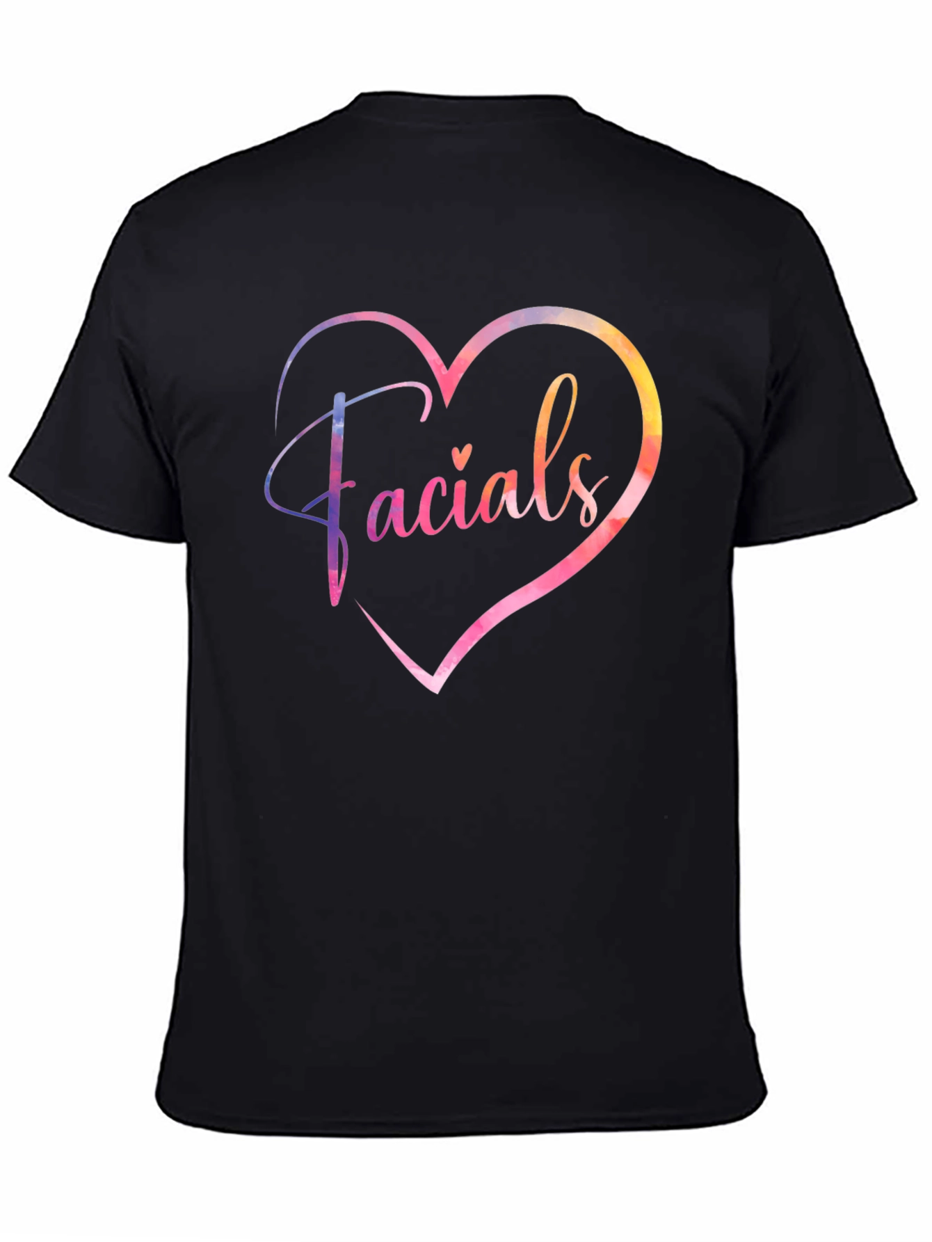 Black Facials Heart Graphic Tee - Unisex Soft Cotton T-Shirt view 4