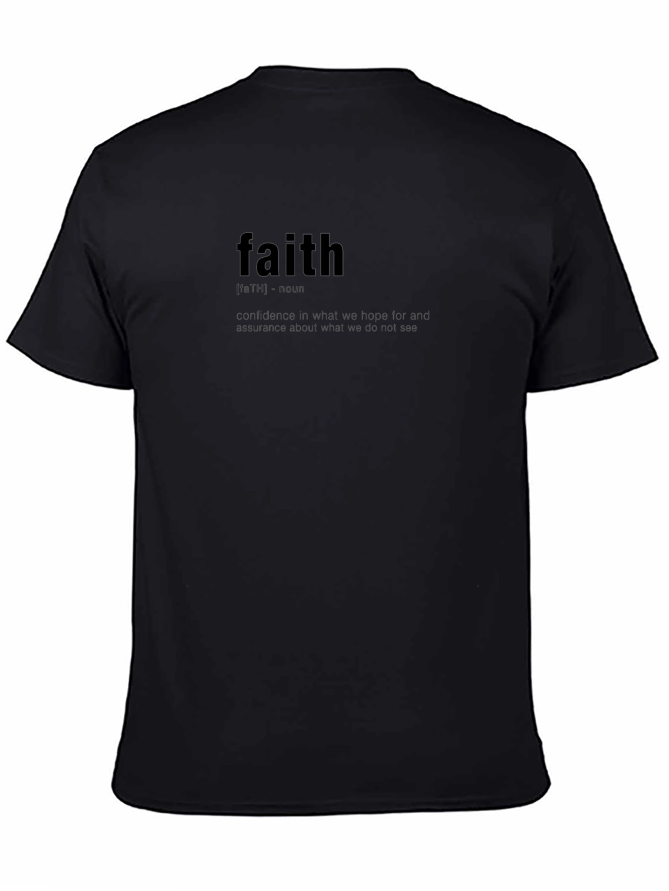 Black Faith Definition Black T-Shirt view 4