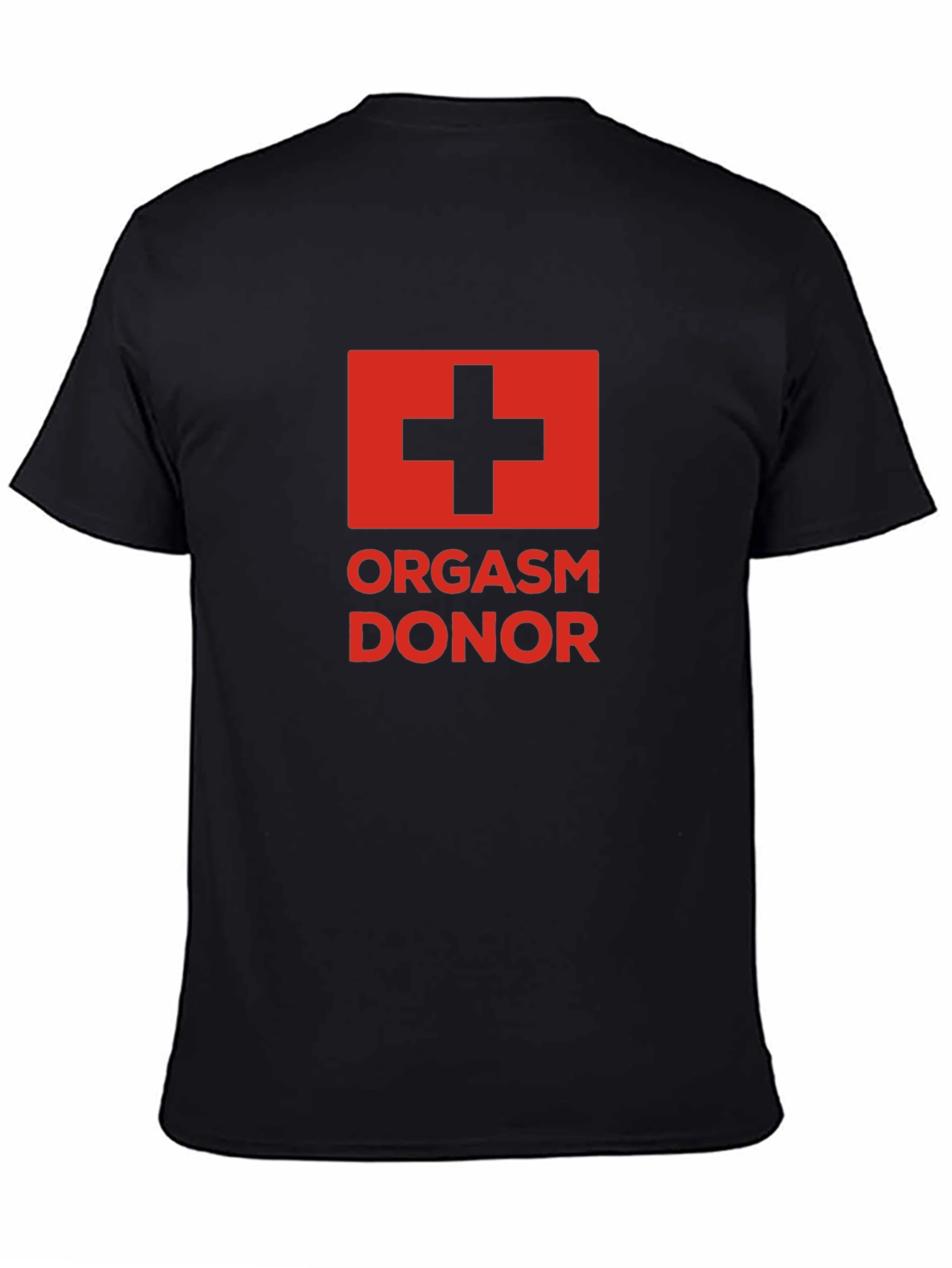 Black Orgasm Donor Graphic Tee - Black Humor Novelty T-Shirt view 4