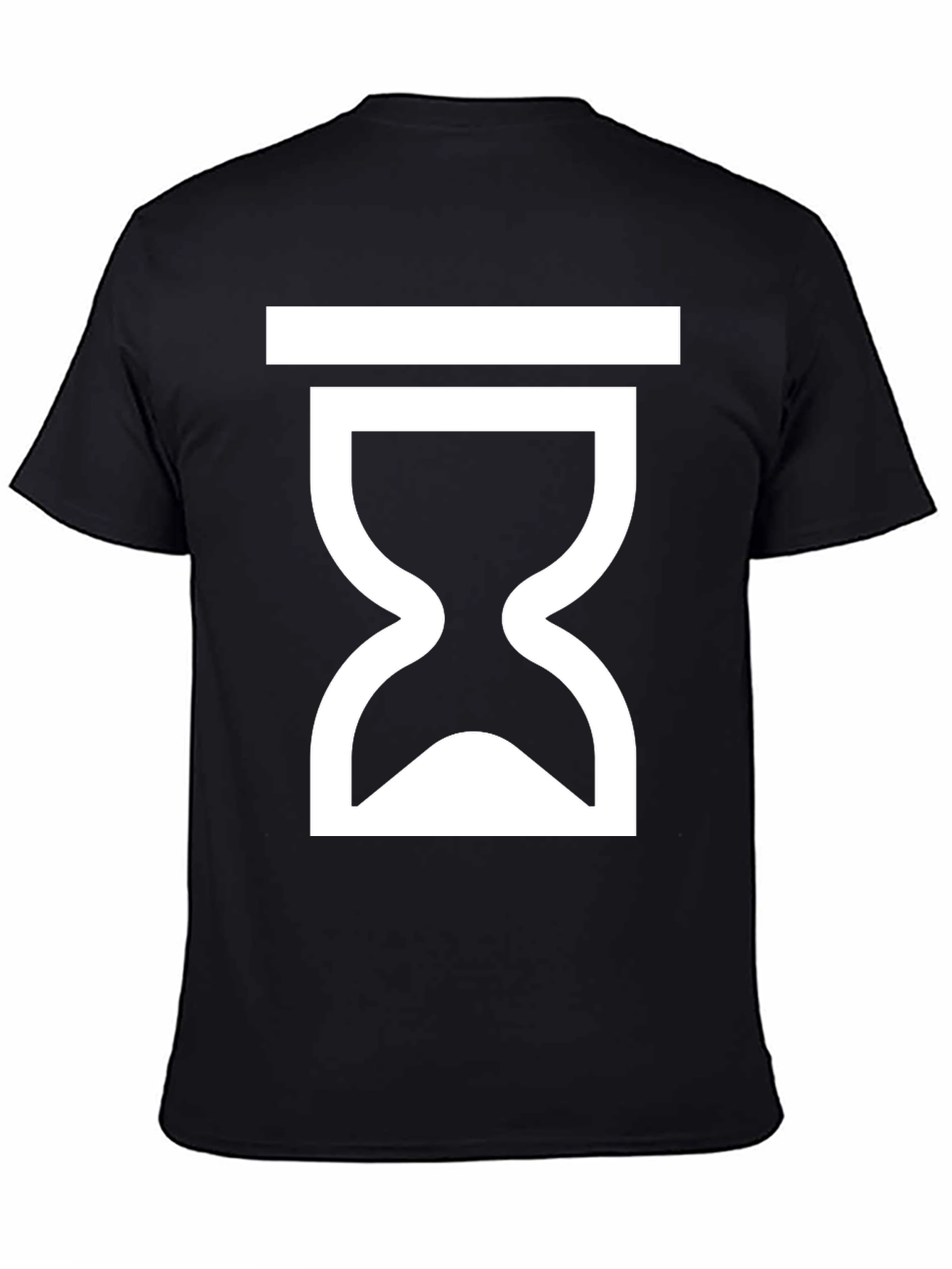Black Hourglass Symbol T-Shirt - Classic Time Design view 4