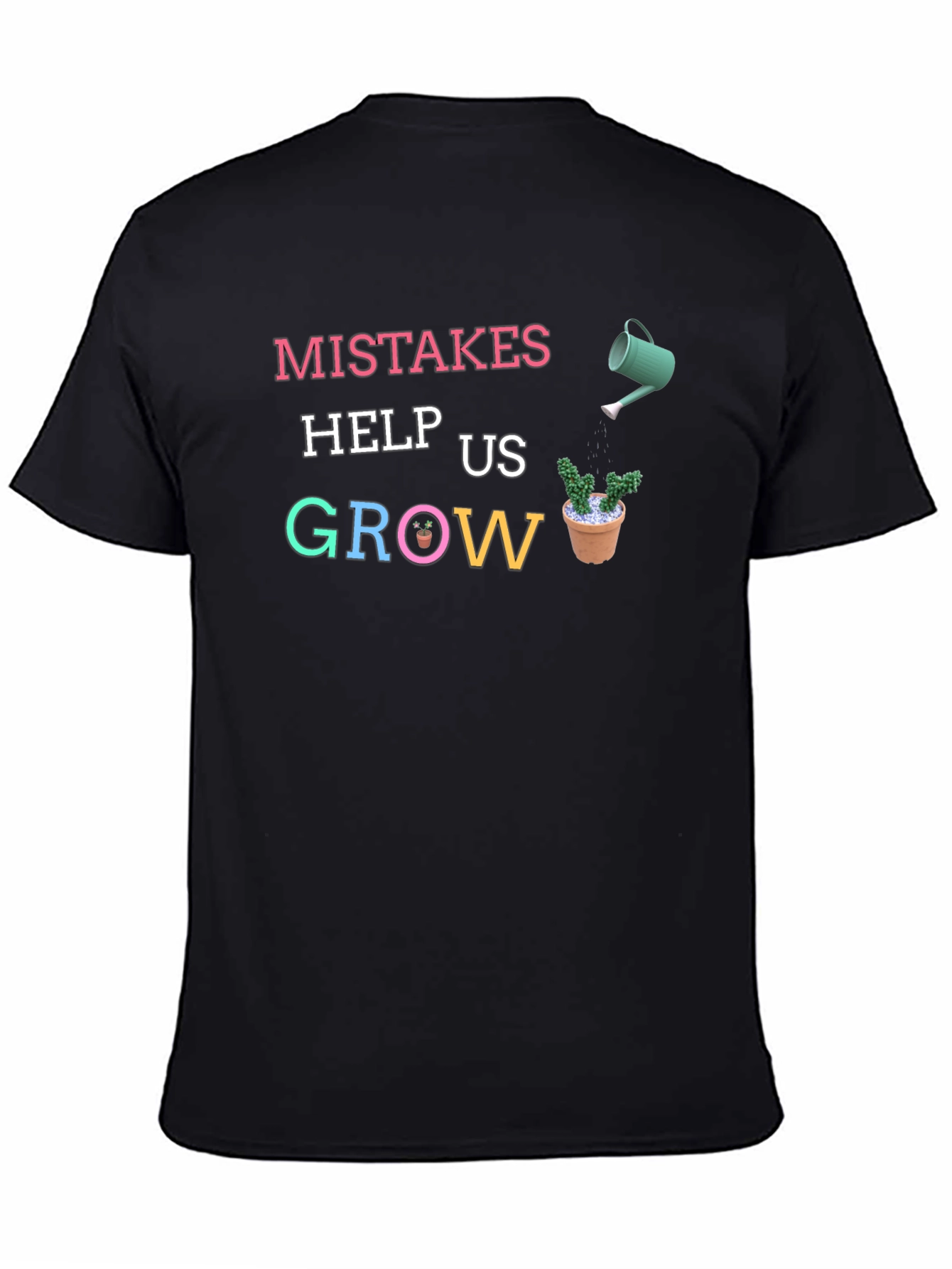 Black Mistakes Help Us Grow Funny Graphic T-Shirt view 4