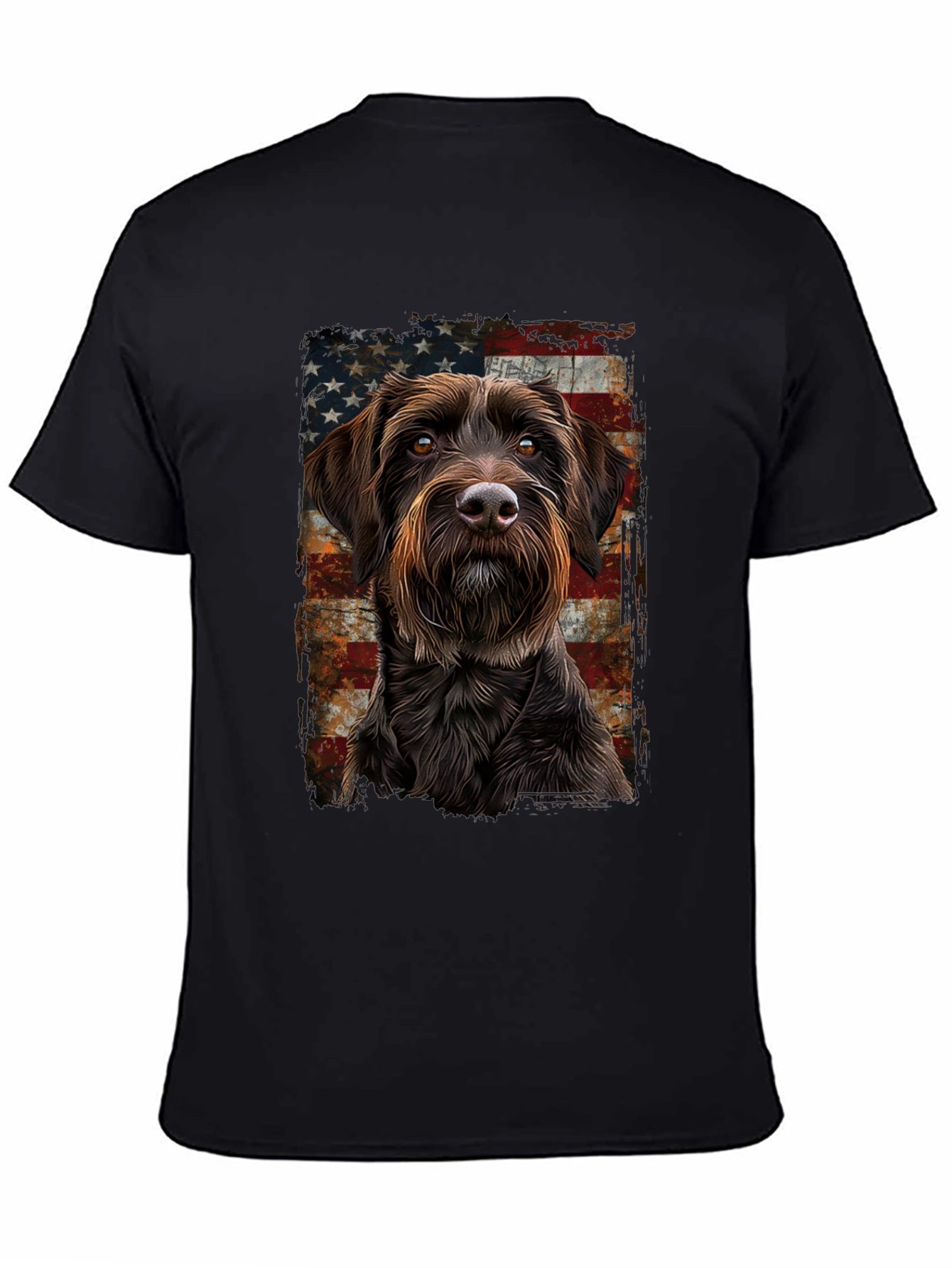 Black Dog Breed American Flag T-Shirt view 4