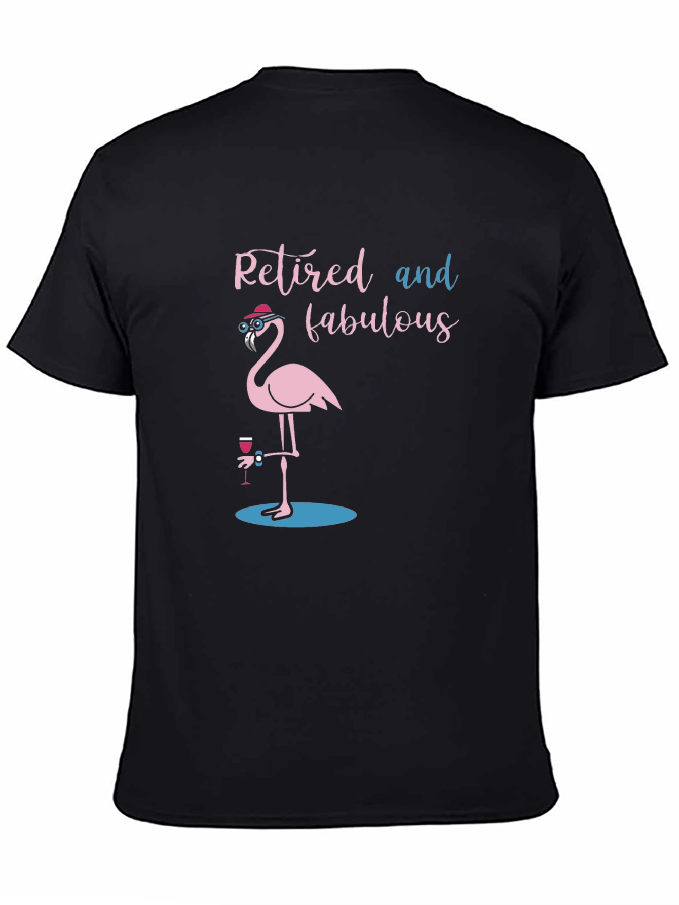 Black Retired and Fabulous Flamingo T-Shirt view 4