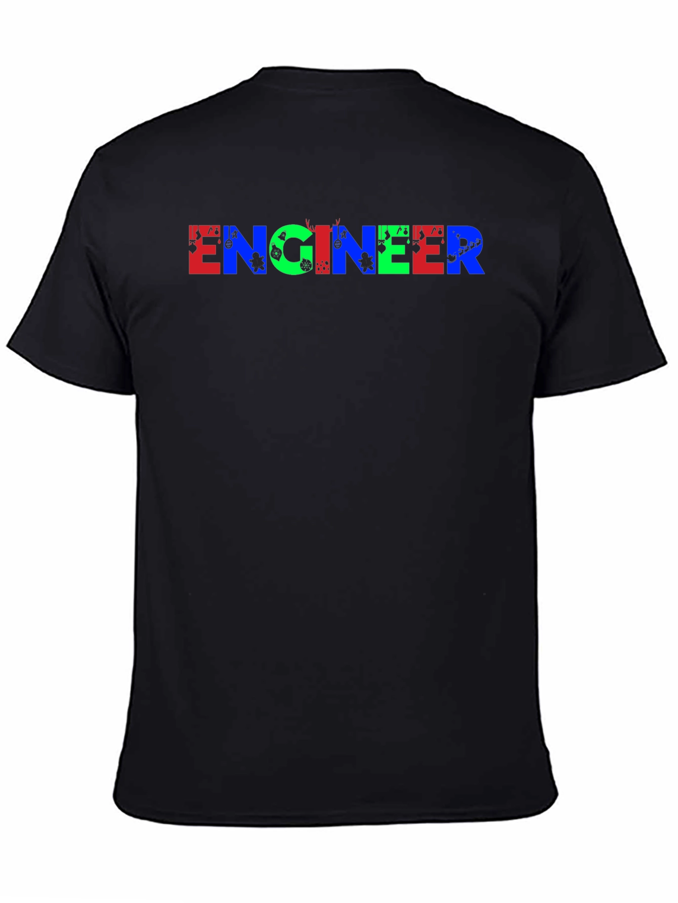 Black Engineer Gaming Graphic Print Black T-Shirt view 4