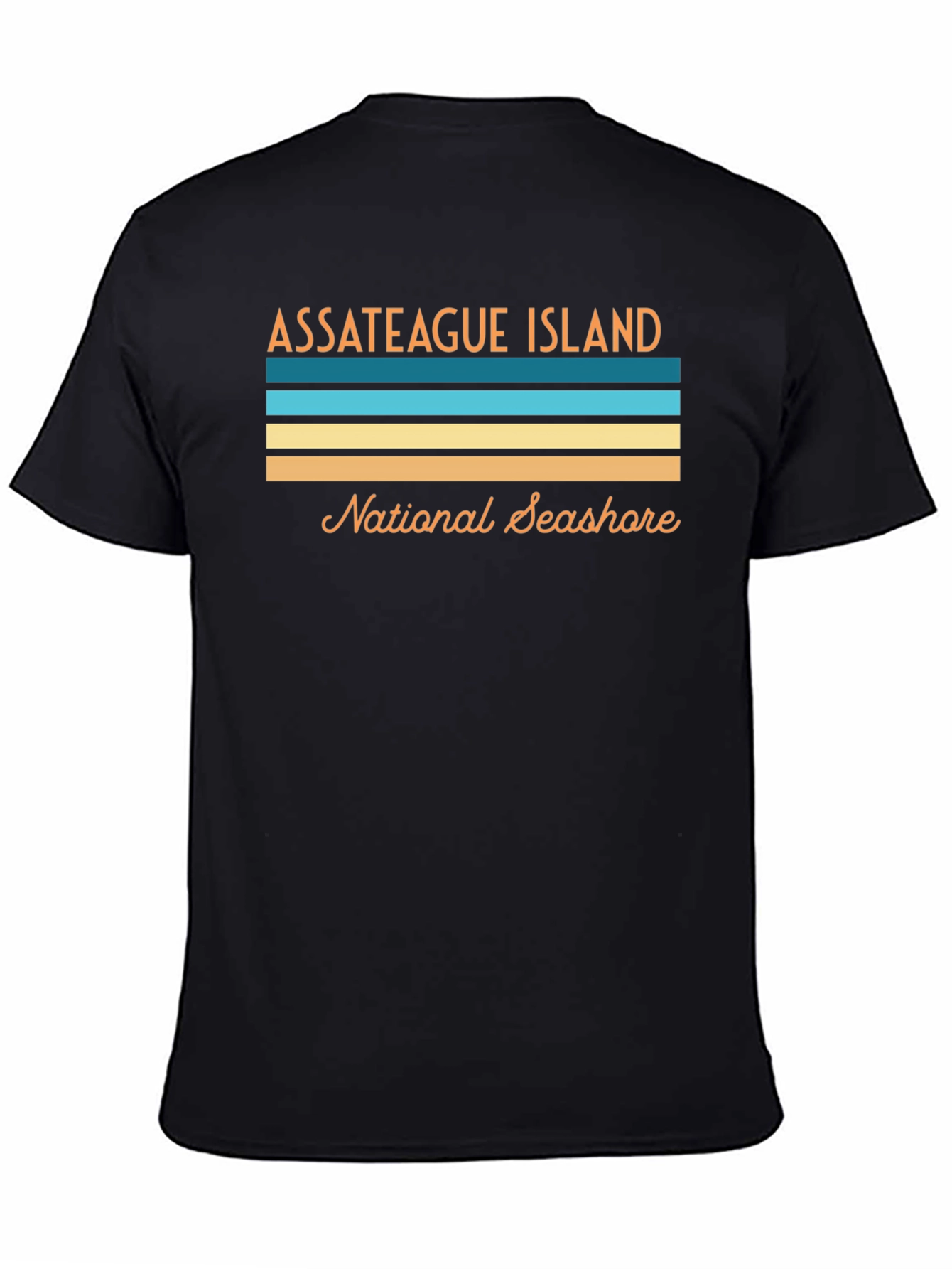 Black Assateague Island National Seashore Retro Tee view 4