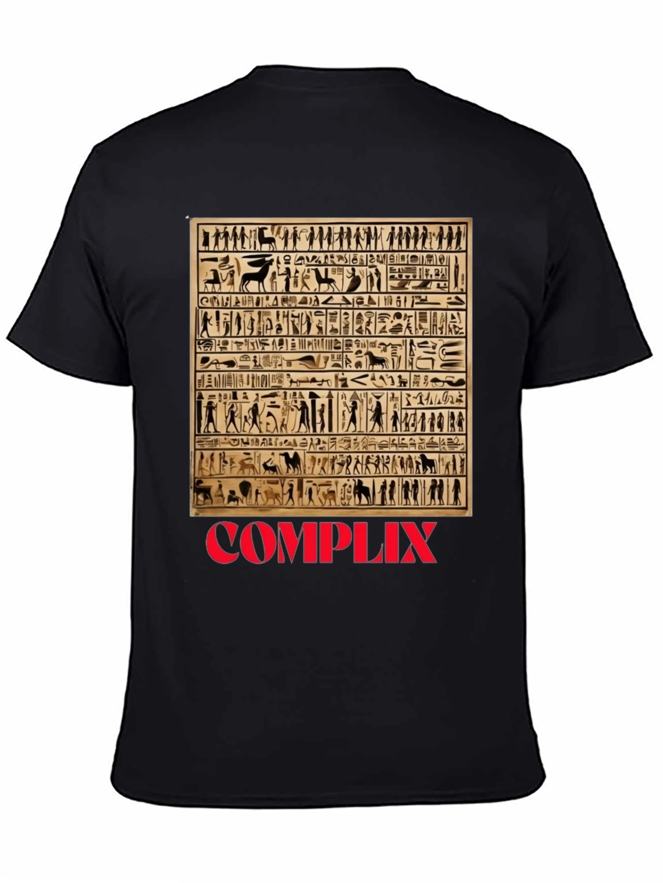 Black Complix Egyptian Hieroglyphic T-Shirt view 4
