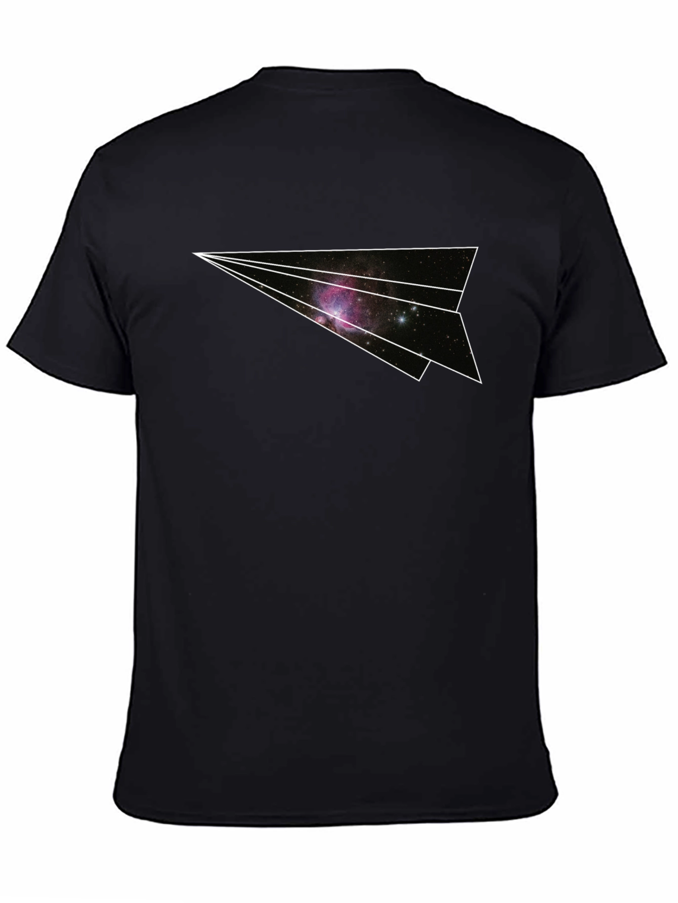 Black Galaxy Paper Airplane Graphic Tee - Black view 4