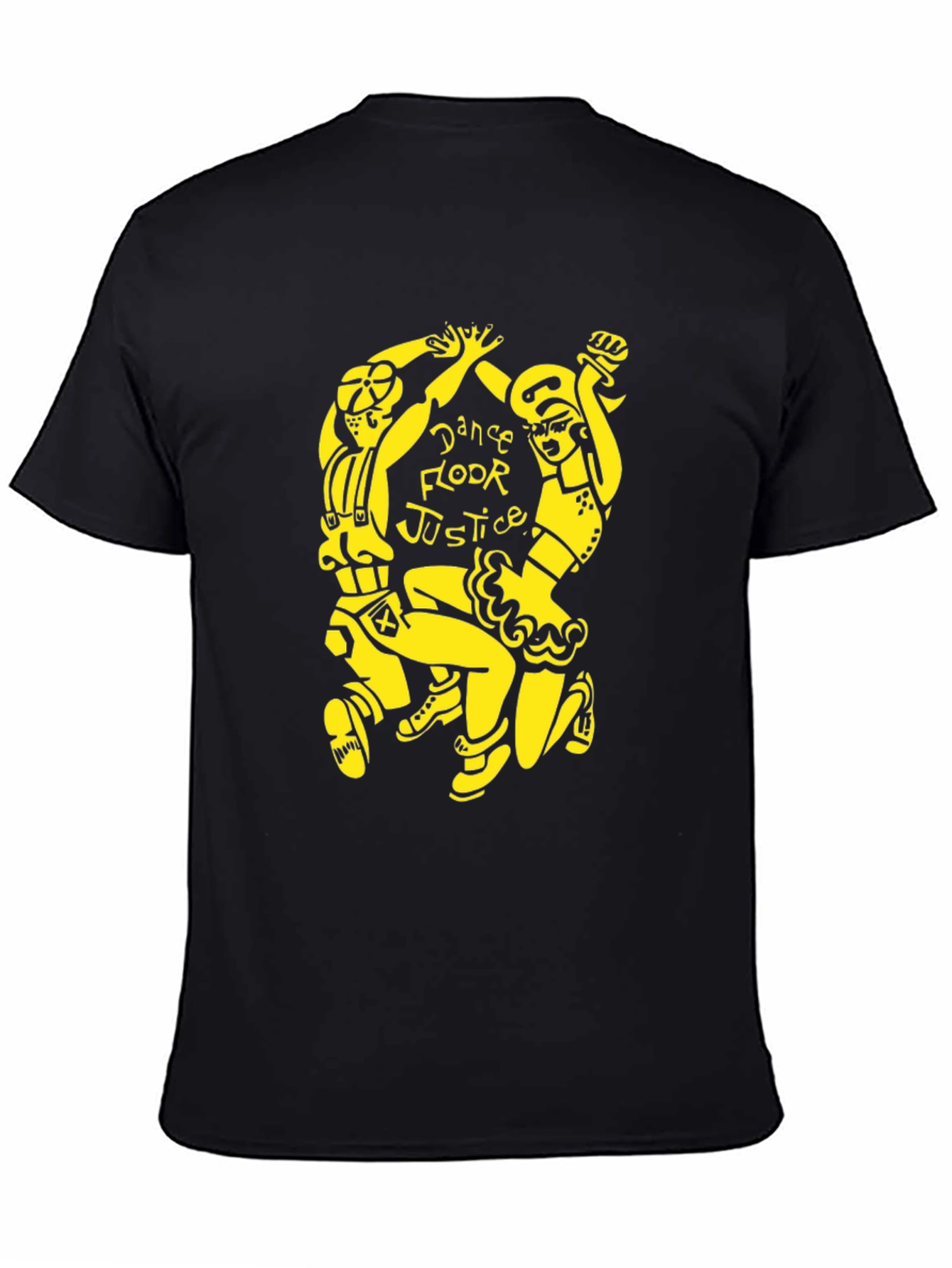 Black Dance Floor Justice Graphic Tee - Black Cotton T-Shirt view 4