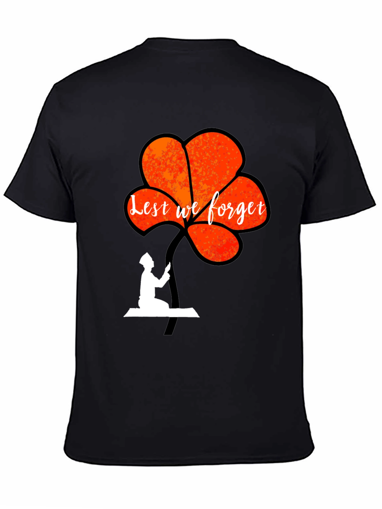 Black Lest We Forget Graphic T-Shirt view 4