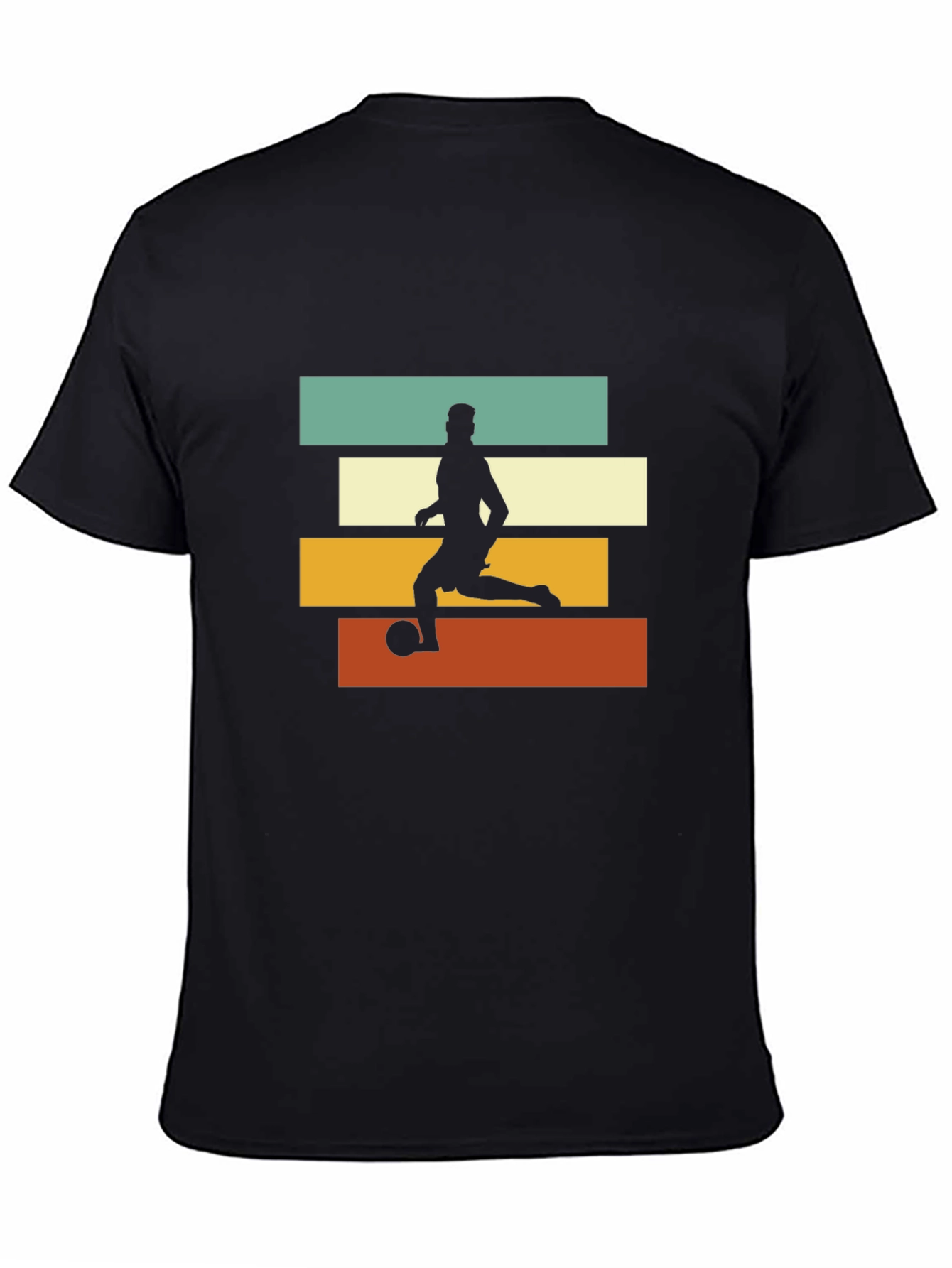 Black Retro Soccer Player Graphic Tee - Black view 4