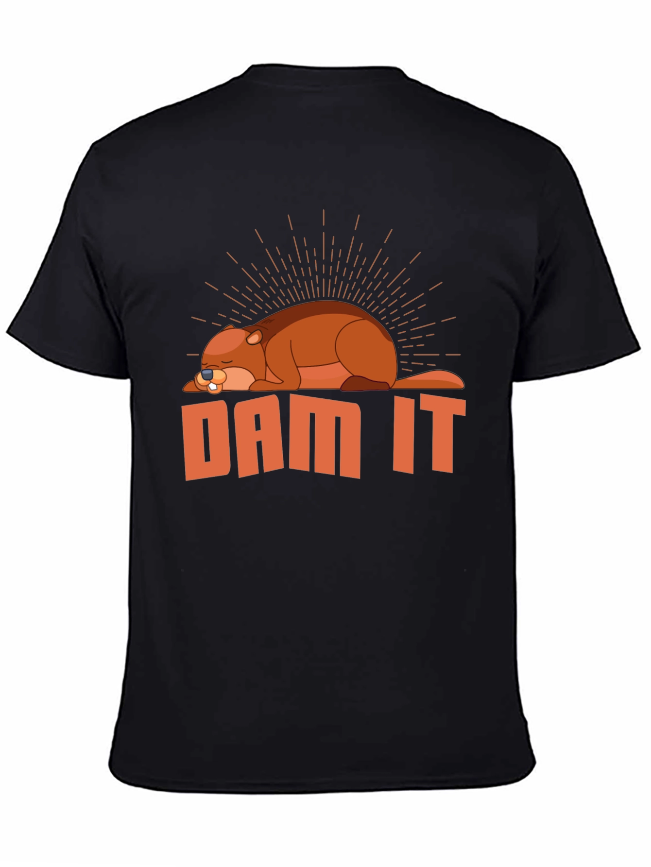 Black Dam It Beaver T-Shirt - Funny Graphic Tee view 4