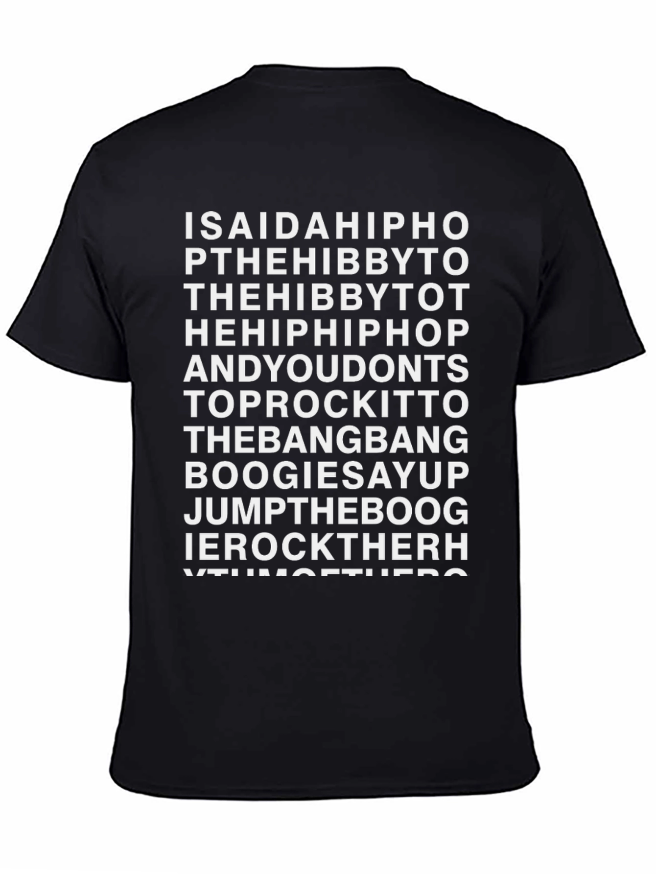 Black ISAIDA Hip Hop T-Shirt Black Cotton Graphic Tee view 4