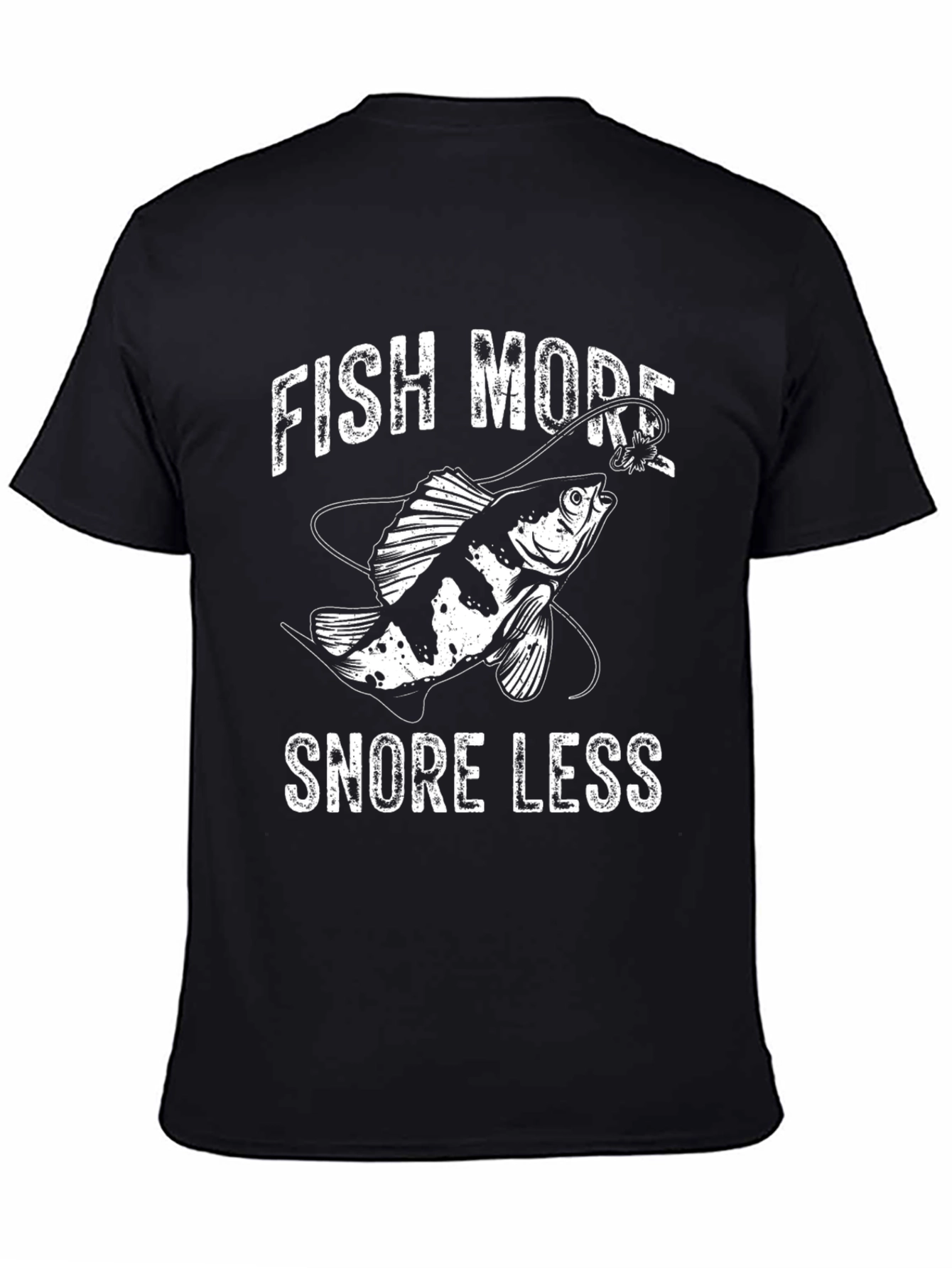 Black Fish More Snore Less Graphic Tee view 4