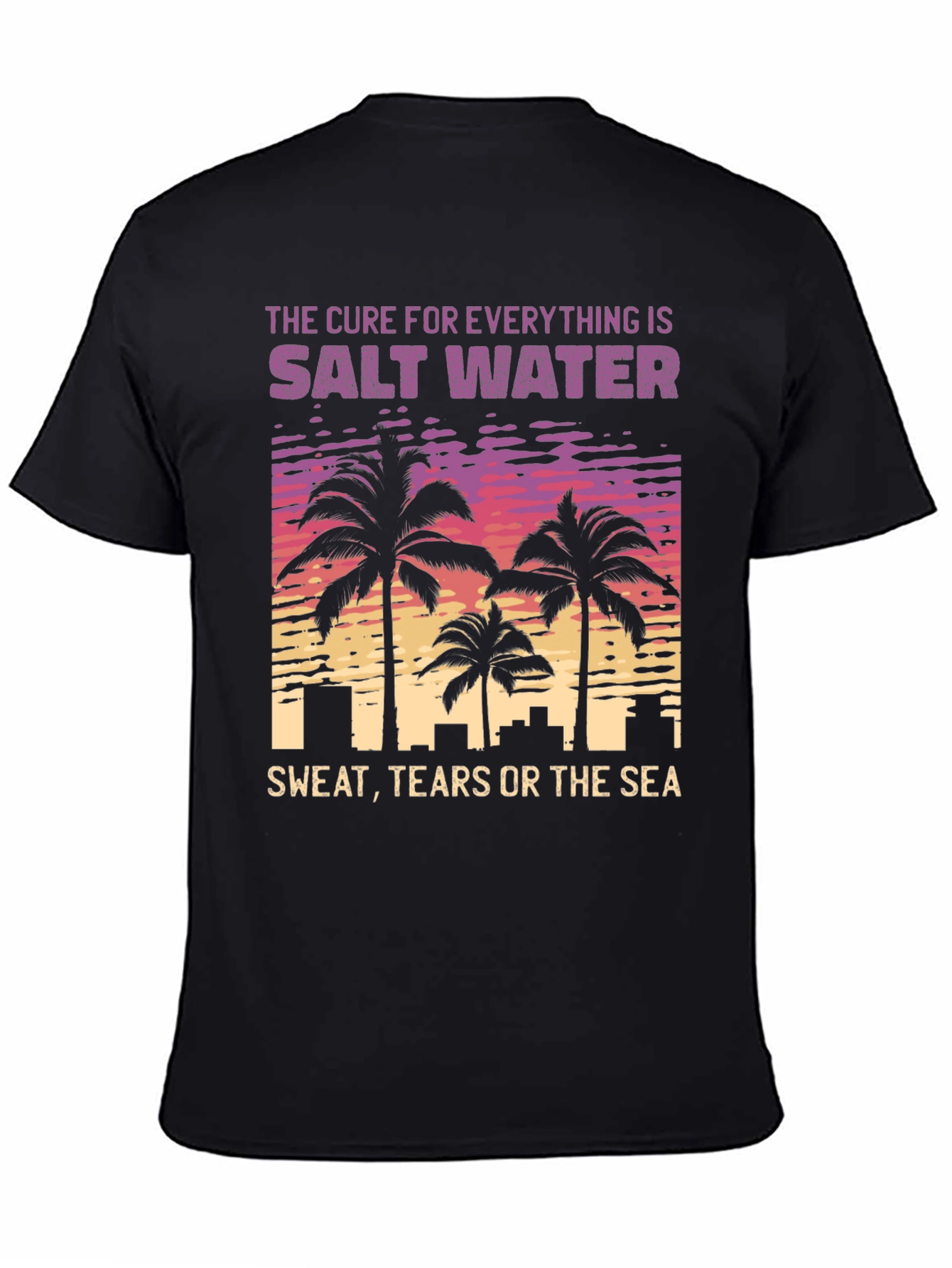 Black Salt Water Cure T-Shirt - Beach Lover Tee view 4