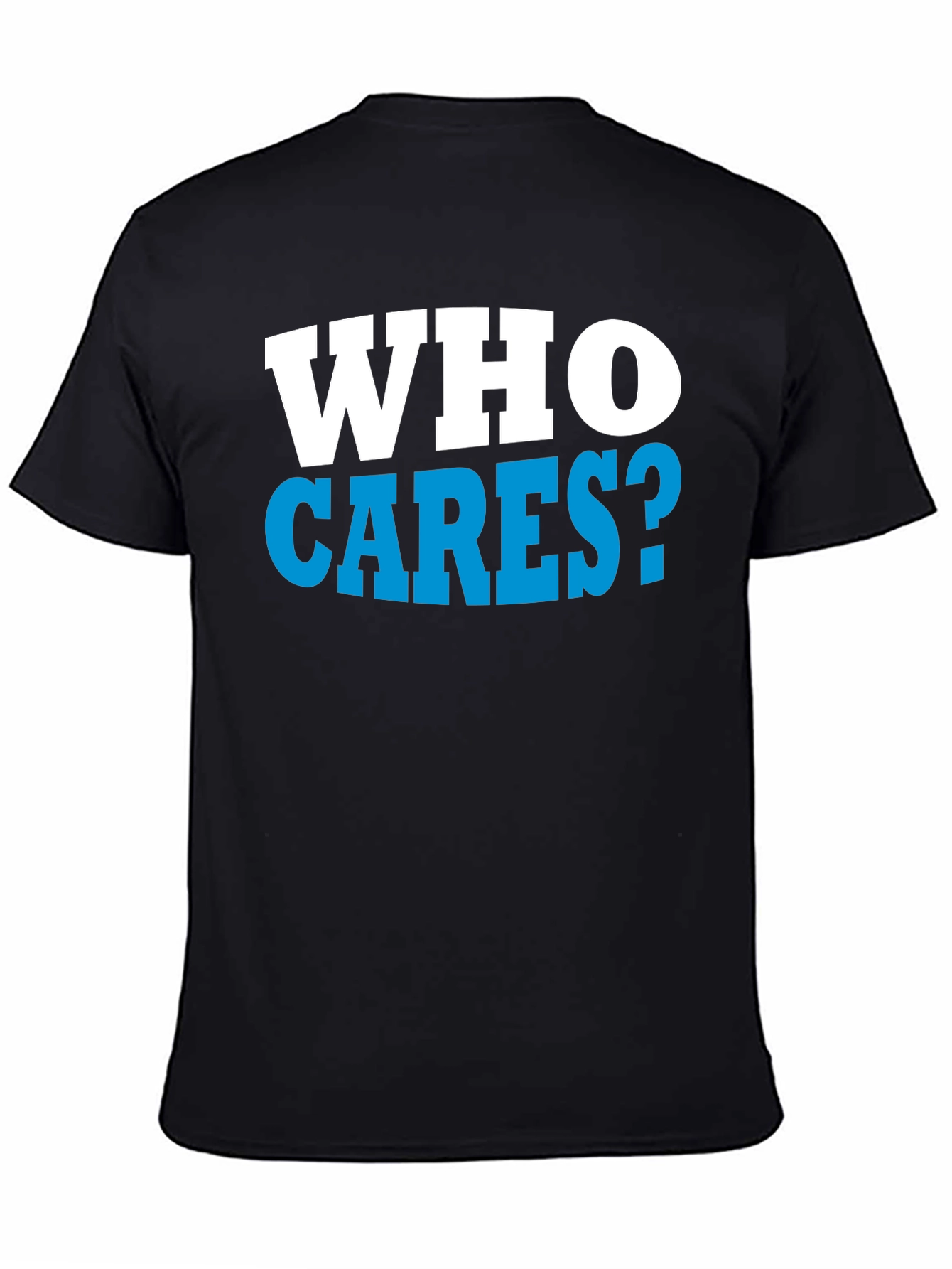 Black Who Cares? Graphic Print Black T-Shirt view 4