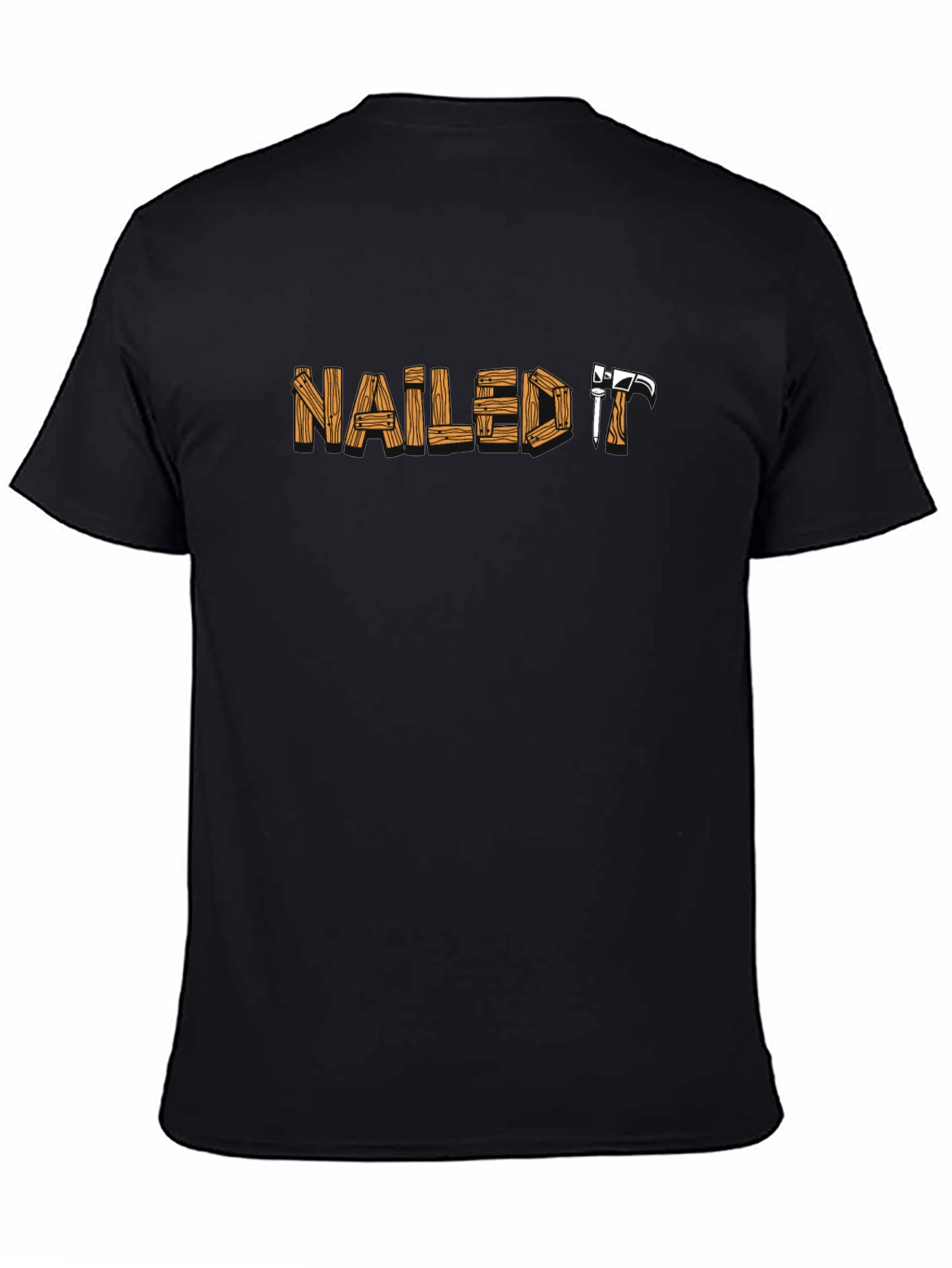 Black Nailed It Graphic T-Shirt - Crew Neck, Casual view 4